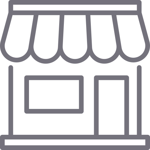 Ícono de tienda que representa el sector retail, donde Sistelo implementa soluciones tecnológicas para automatización y eficiencia operativa.