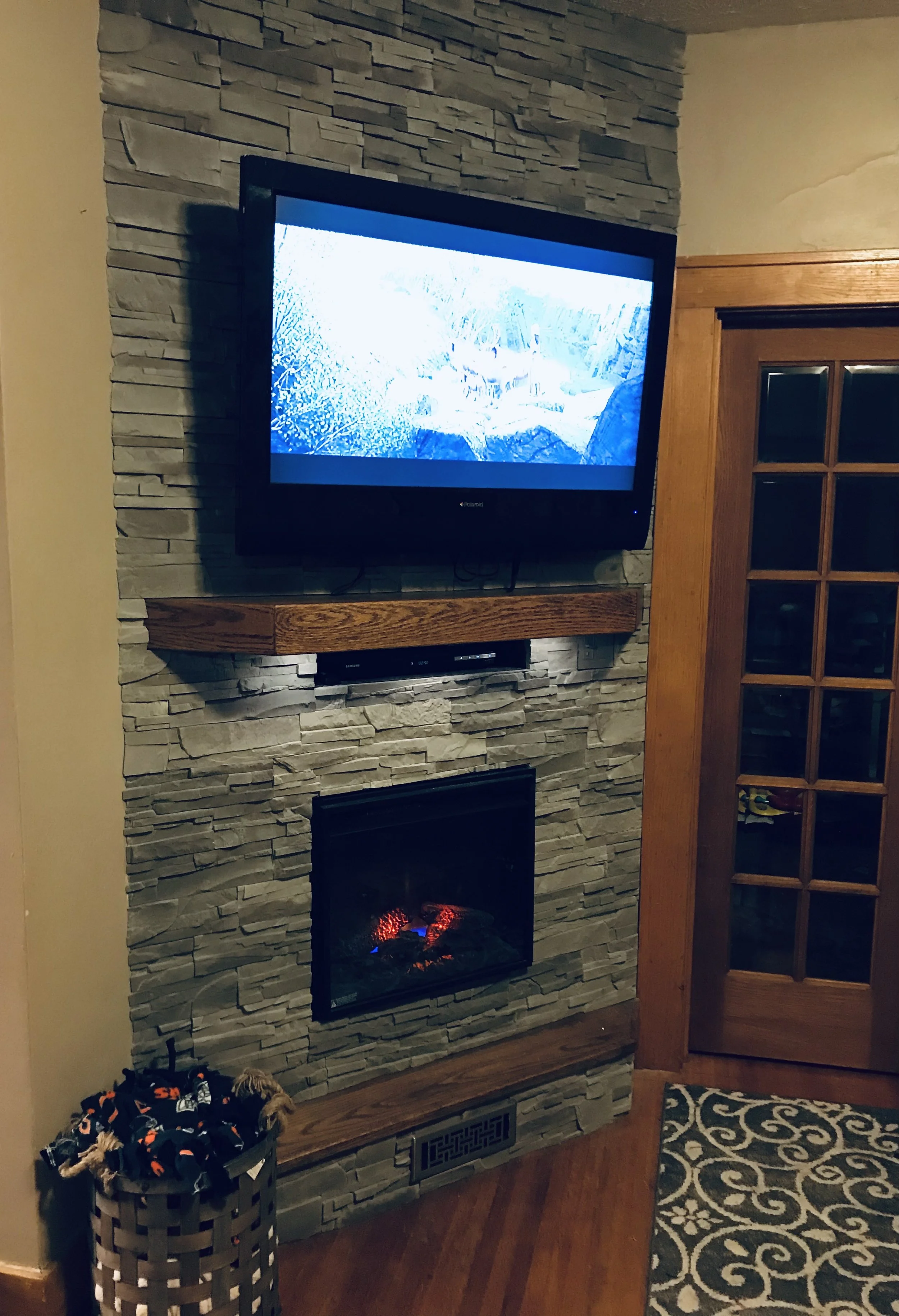 Corner Fireplace: After
