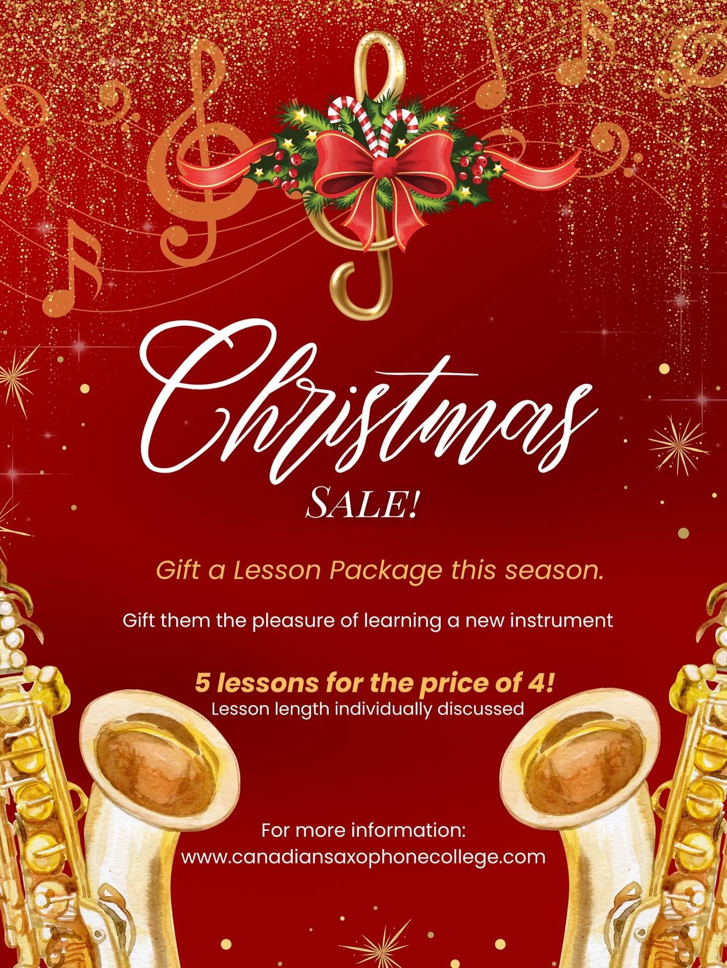 Happy holidays! 🎁Gift a lesson package to someone who&rsquo;s always wanted to learn the saxophone&hellip;or yourself! 😉 Our goal is to help enthusiastic saxophone students achieve their goals with sustainable practice habits, reliable technique, a