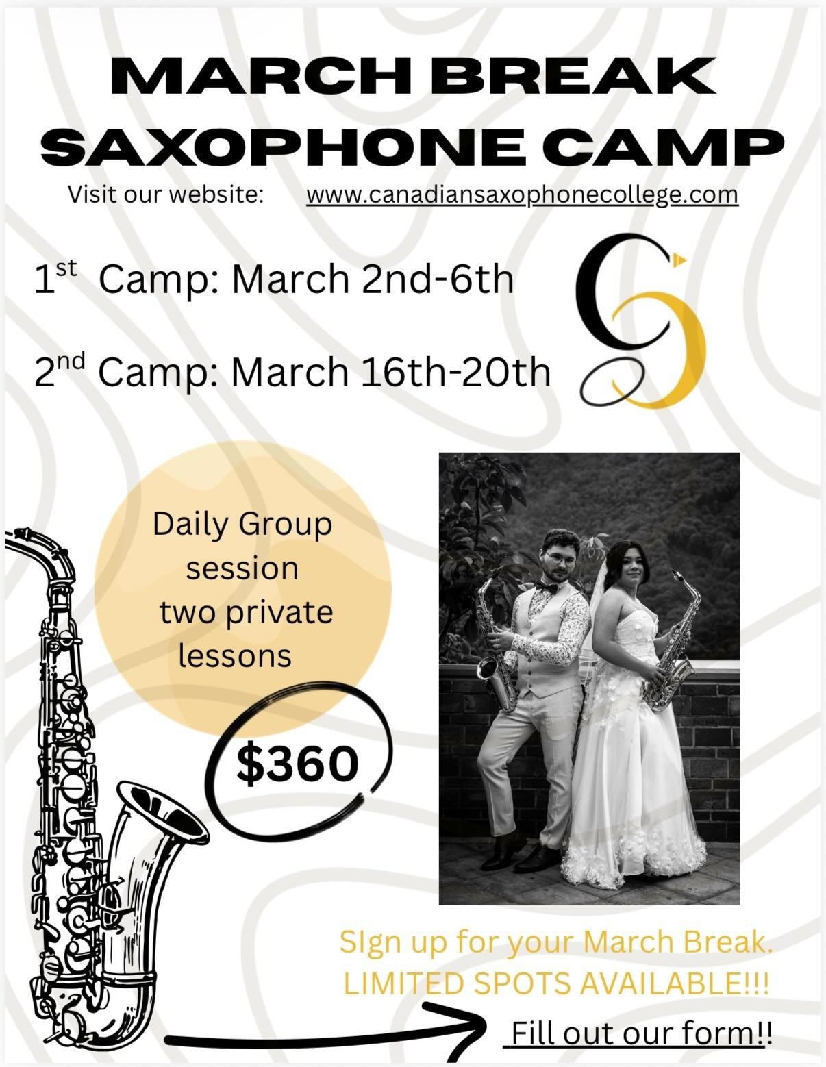 Hi friends!

The Canadian Saxophone College is hosting 2 online camps for kids over March break. 

One is saxophone specific and the other is more creativity and composition based (open to all instruments). Here are the flyers for both camps. Posted 