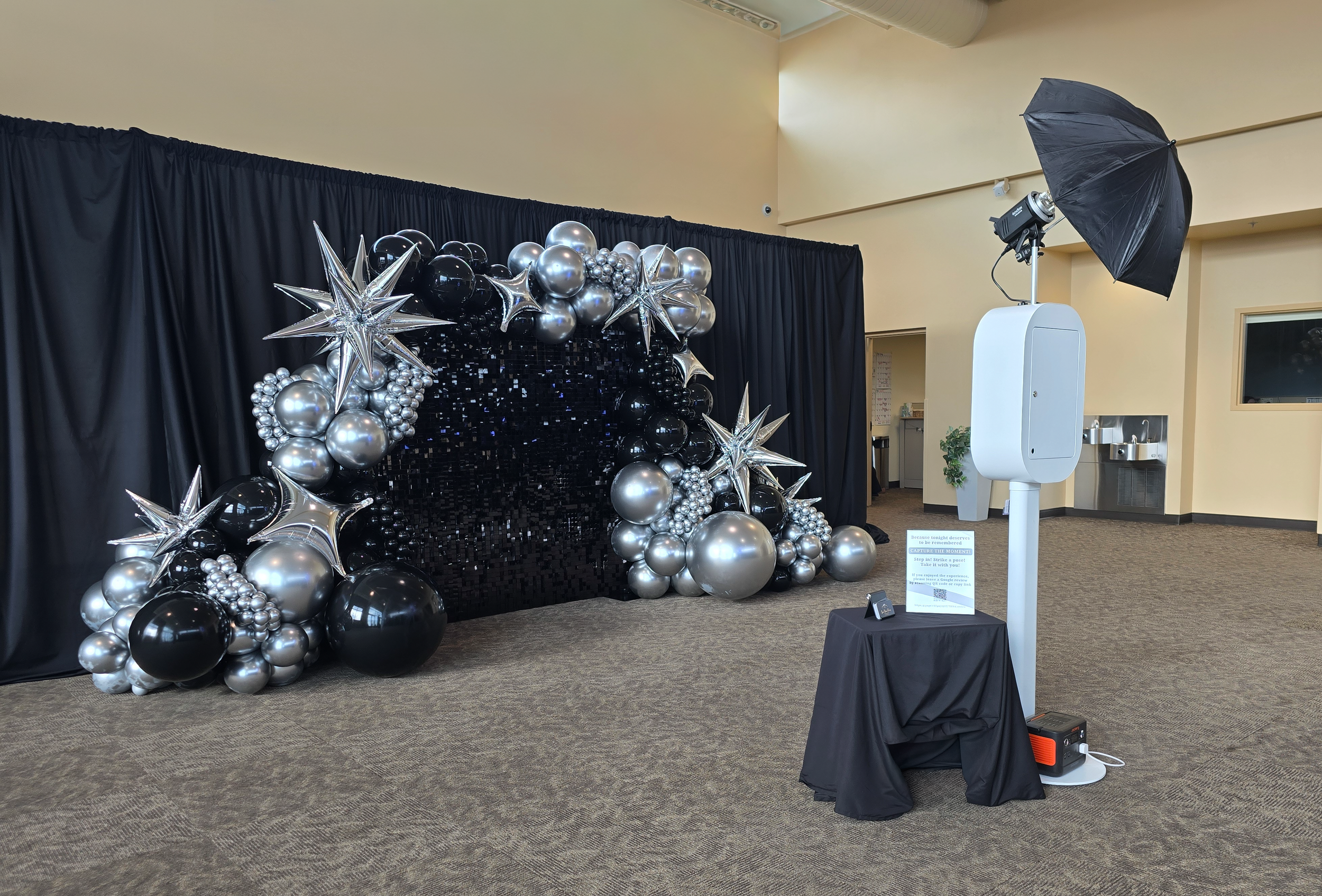 My booth with client's backdrop