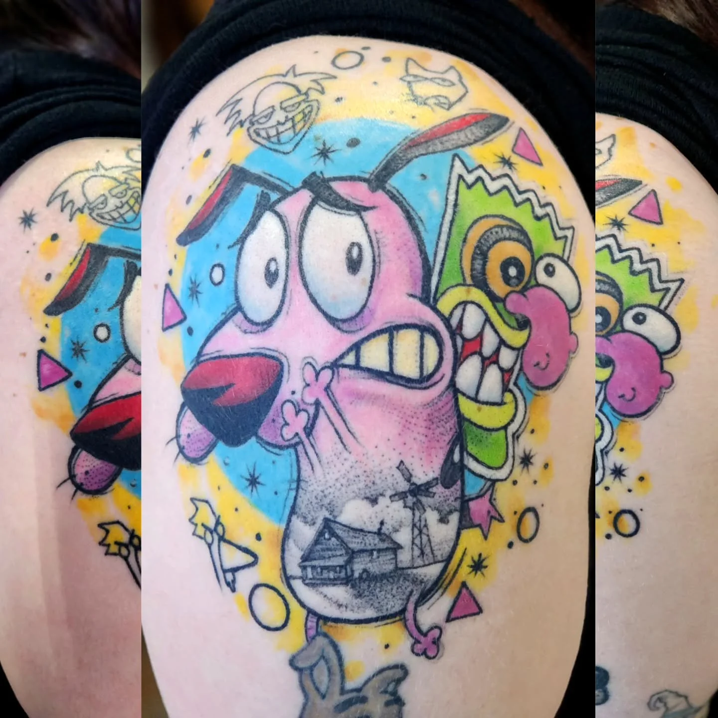 Little #healedtattoo photo. #couragethecowardlydog #90sTrash #tattoo #indianatattooartist #cartoonnetwork