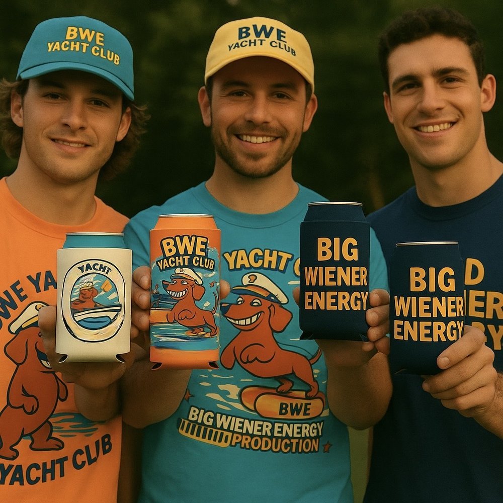 BWE ACCESSORIES: HATS, KOOZIES, AND OTHER RANDOM SHIT YOU DIDN'T KNOW YOU NEEDED —  But now you do.
Is it essential? Absolutely not.
Will it boost your BWE? Science says yes.