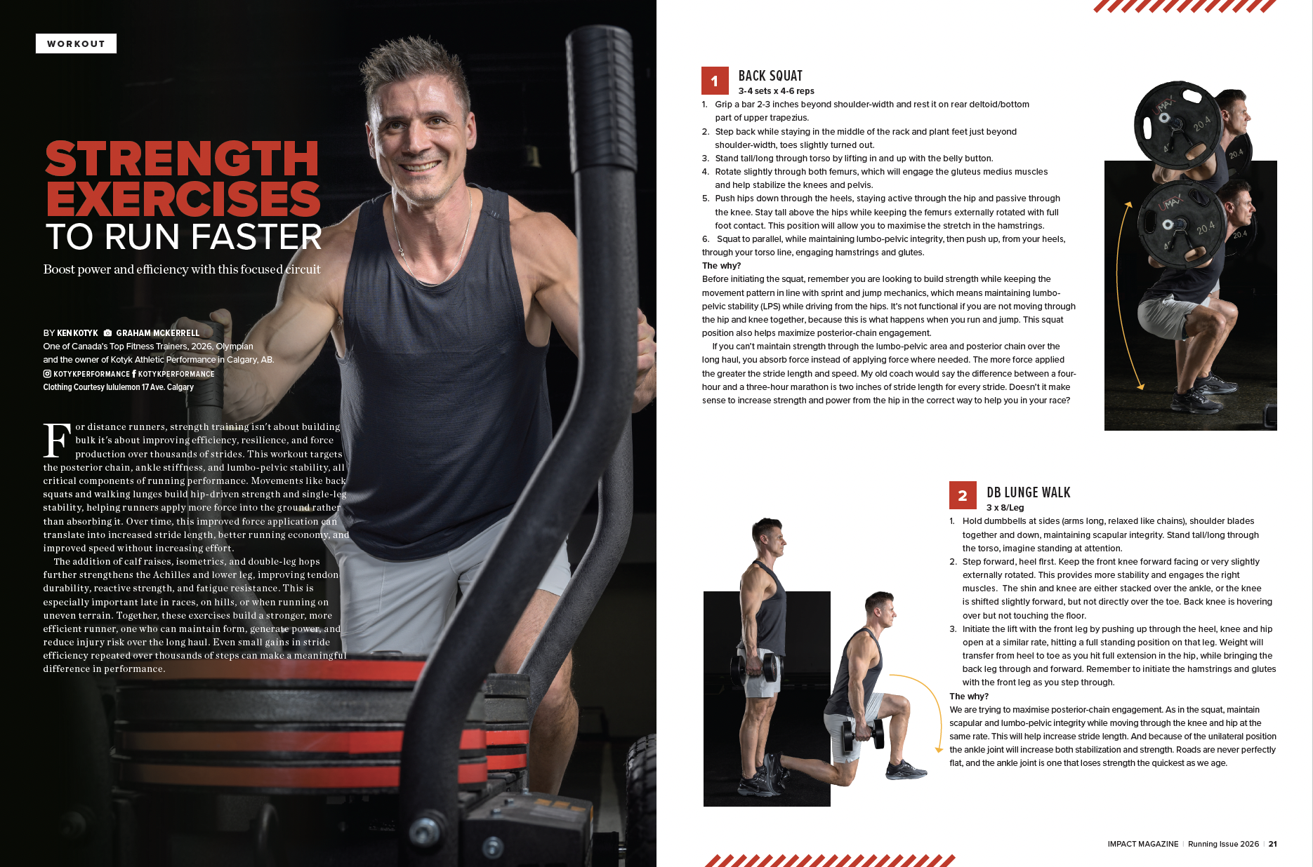 Ken Kotyk sprint mechanic coach Calgary Personal Trainer Canada’s Top Fitness Trainer Impact Magazine 2026  Olympic bobsledder strength & conditioning coach Impact Magazine Strength Exercises to Run Faster Feature