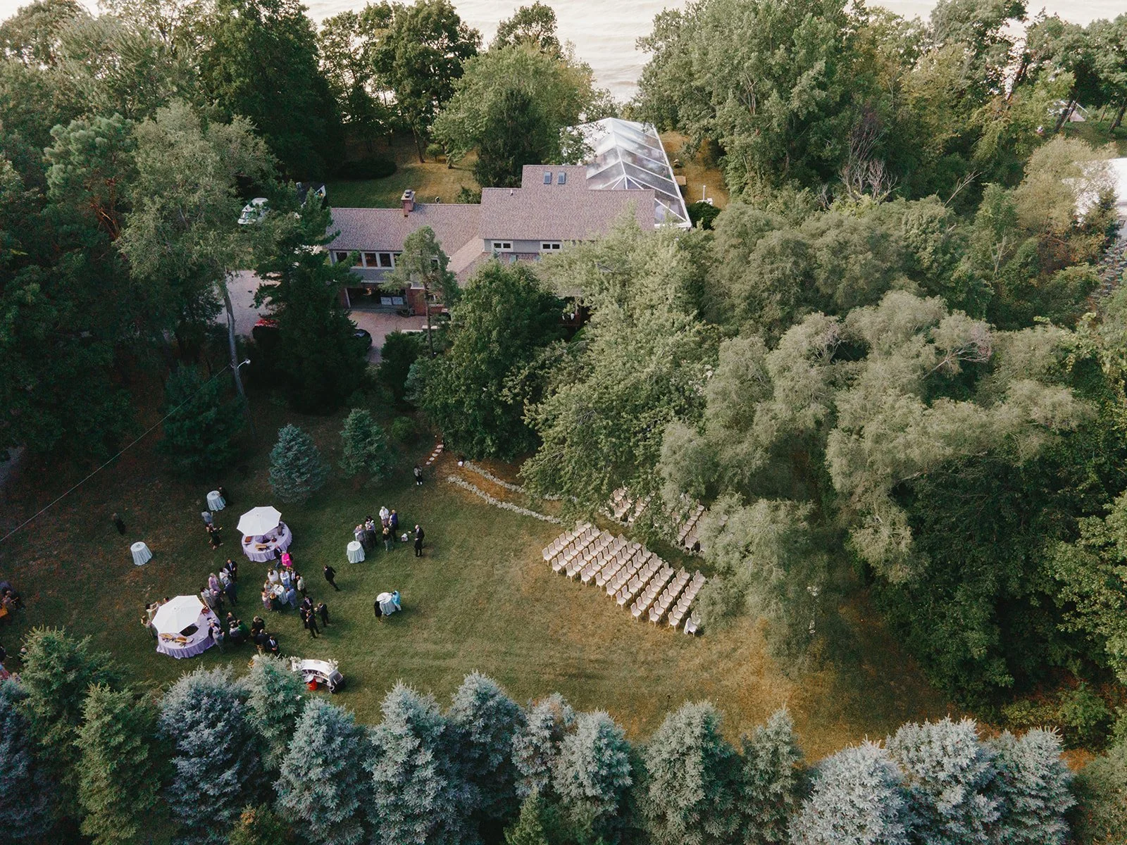 Outdoor Lawn Ceremony Setup | Benton Harbor Michigan Wedding