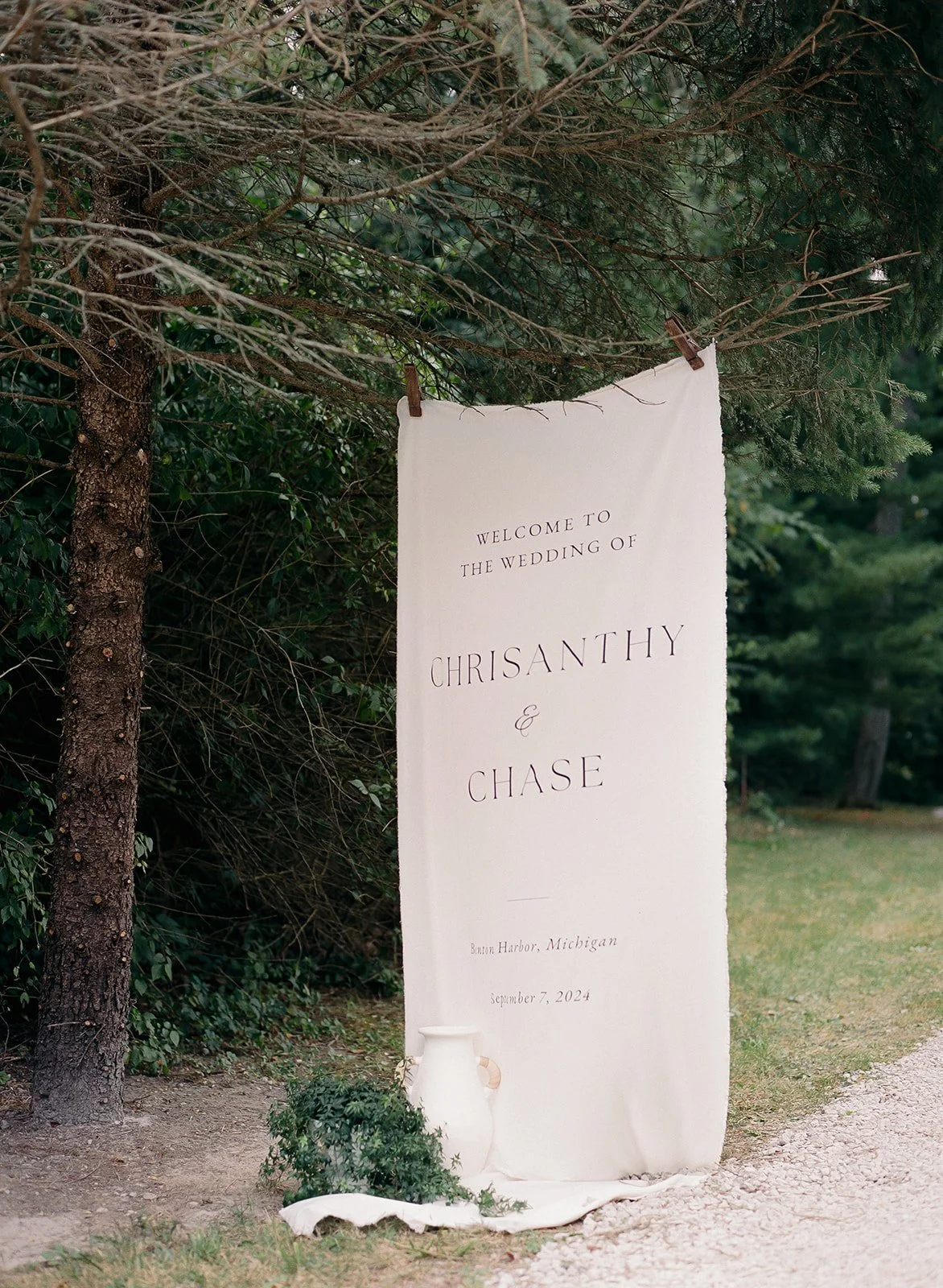 Private Residence Wedding Welcome Sign | Benton Harbor Michigan