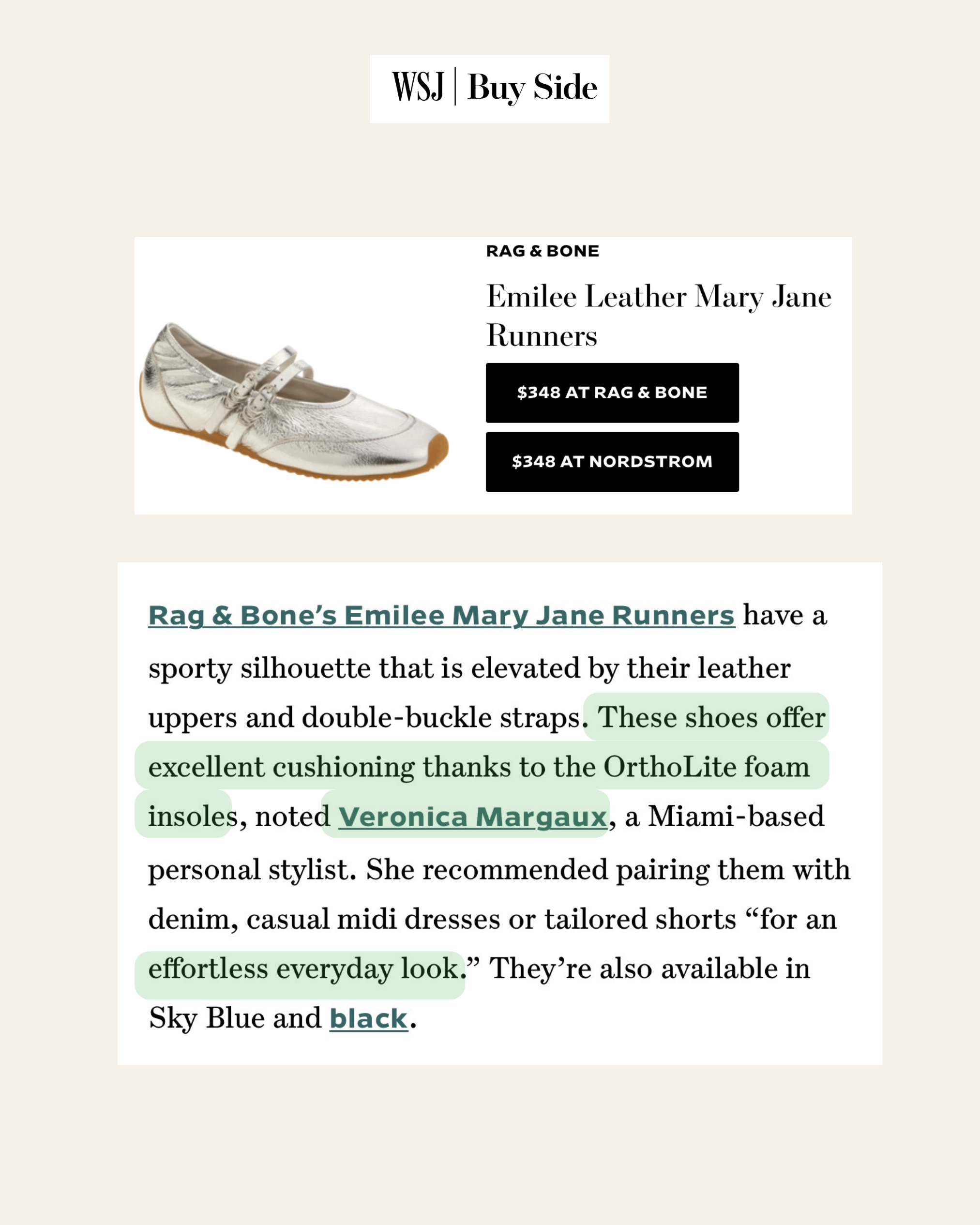 Sharing my take on the Mary Jane sneaker trend for WSJ Buy Side. 