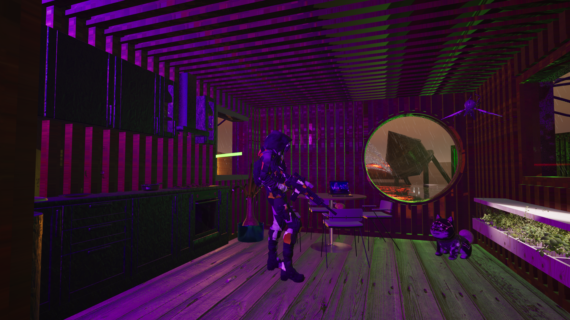 INT. CONTAINER HOUSE - NIGHT