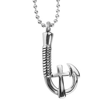 SS Fish Hook With Cross #32-389