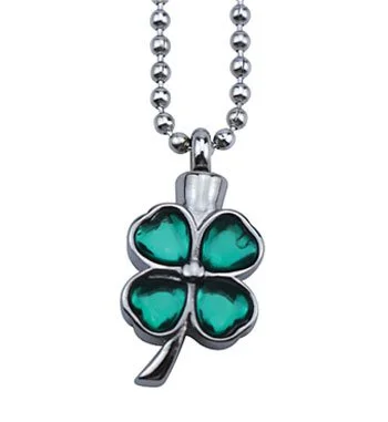 SS Green 4 Leaf Clover Pendant #32-385