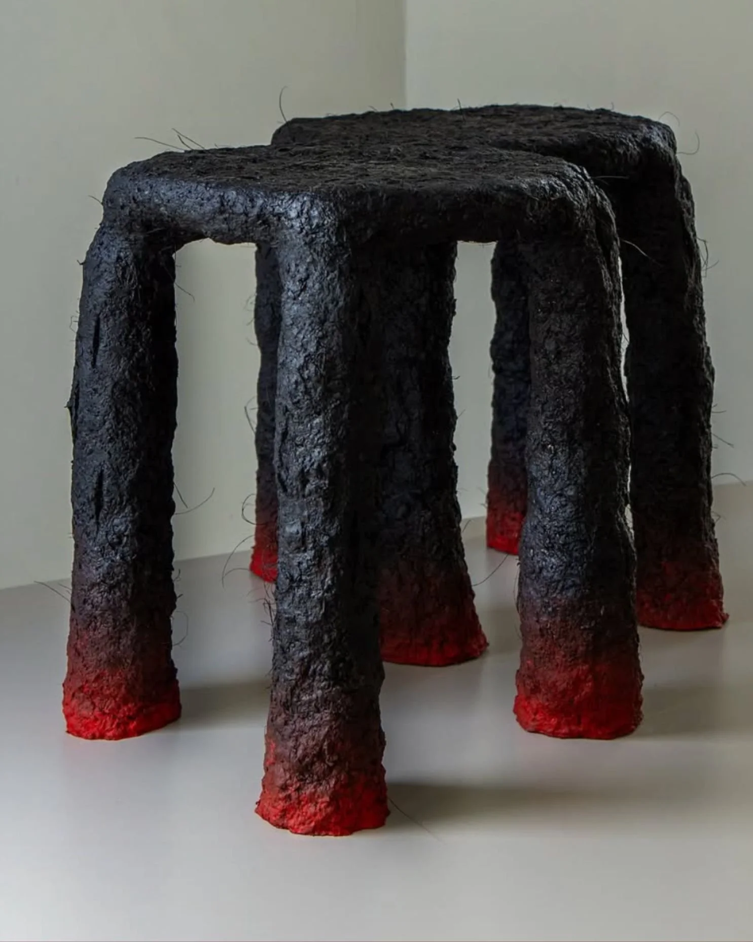 A Bench In Red Boots
Found stools, coco fibre, soil, paper 
@m1njeongpark 

Tactile Dialogues - Melbourne Design Week 
15-25 May 2025

📍 Made by Morgen &ndash; 57&ndash;59 Weston Street, Brunswick
🗓 Opening night: Thursday 15 May (5 - 8 pm) - Link 