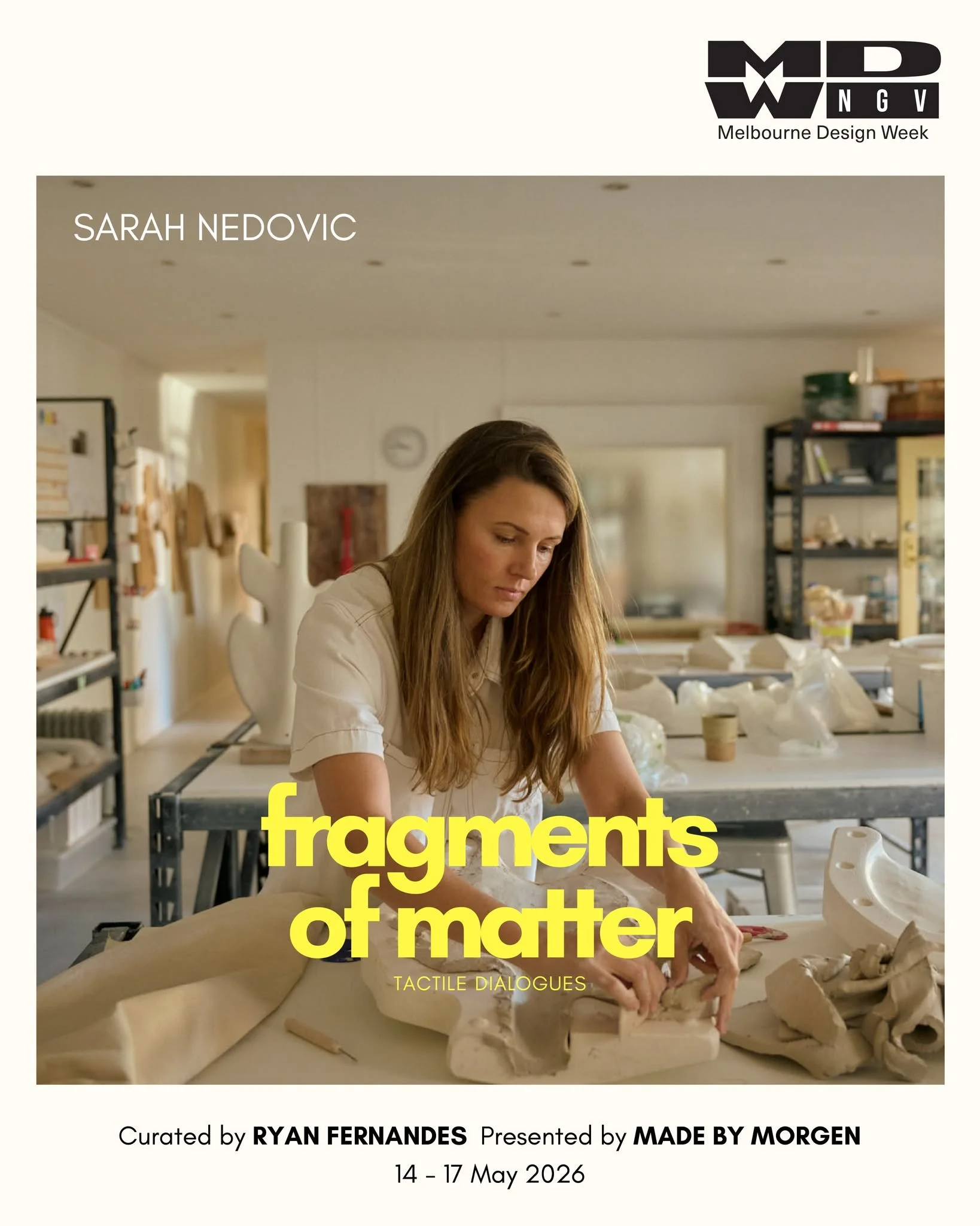 Introducing Sarah Nedovic @sarah_nedovic. 
 
Following its inaugural edition in 2025, Tactile Dialogues returns with Fragments of Matter. 
Returning for this second edition, Sarah brings a practice shaped by material, light, form, and intuition.  Wor