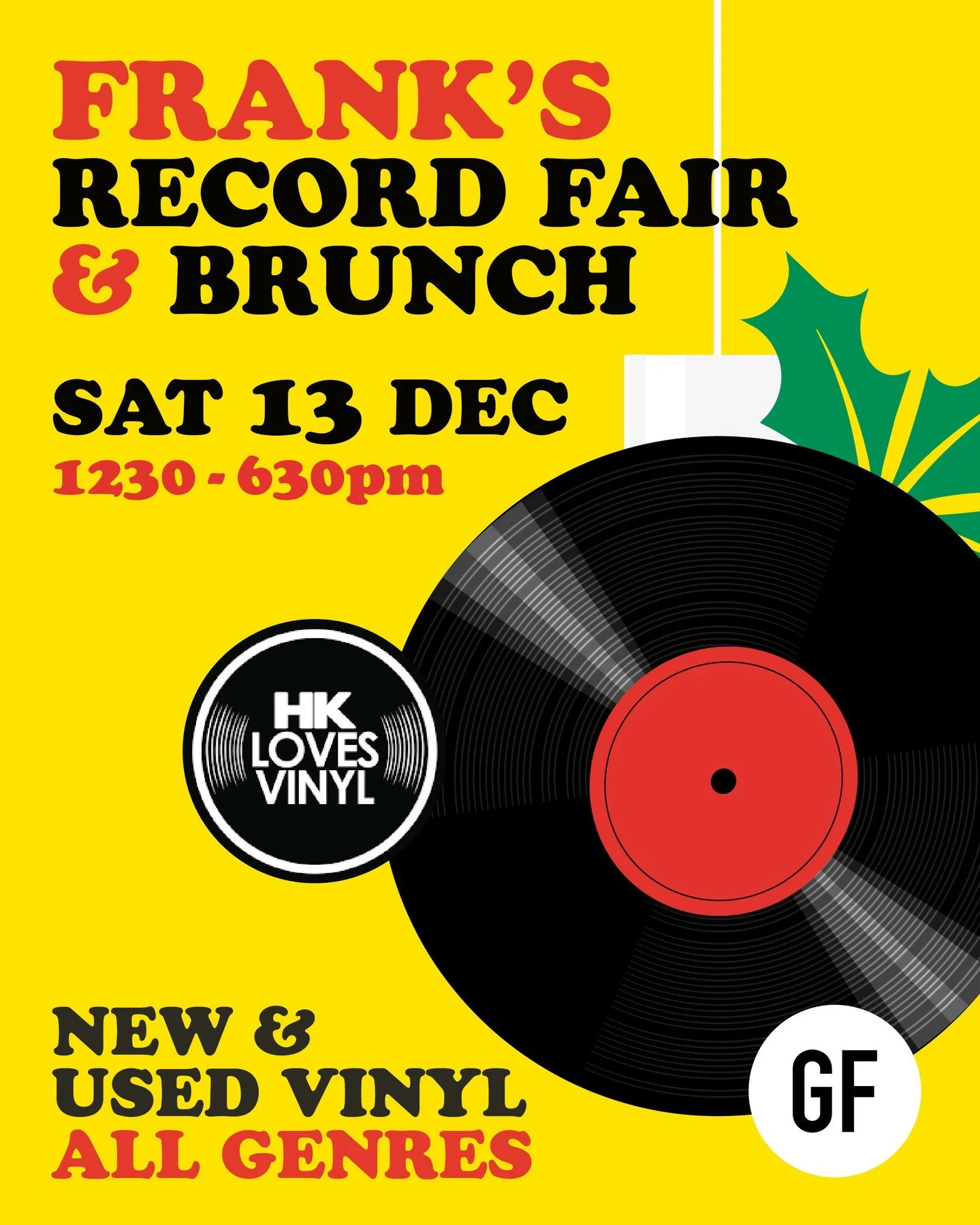 Record Fair at Franks this Saturday ⁠
⁠
Saturday 13th December⁠
Record Fair: 12:30 - 6:30pm⁠
⁠
Hong Kong Loves Vinyl &amp; Franks have teamed up to give you a record fair in the heart of Central.⁠
⁠
With 10 sellers and over 10,000 records to look thr