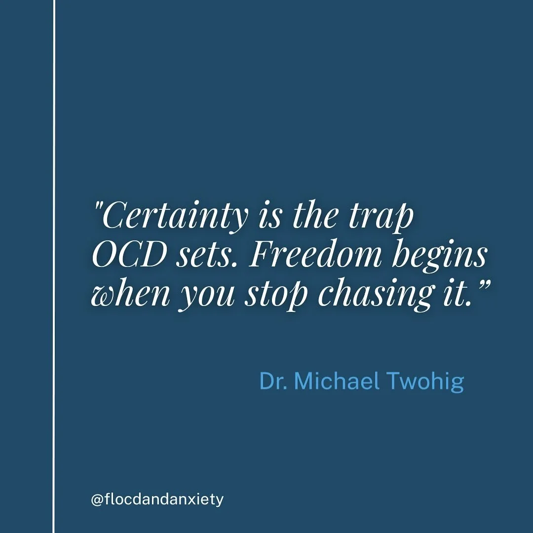 When you stop trying to be 100% sure, you start to get your life back. ✨

OCD can feed on the need for certainty, but true progress happens when you learn to tolerate uncertainty and keep living despite it. 

#ocdtherapist #erp #ocdtherapy #anxietyhe