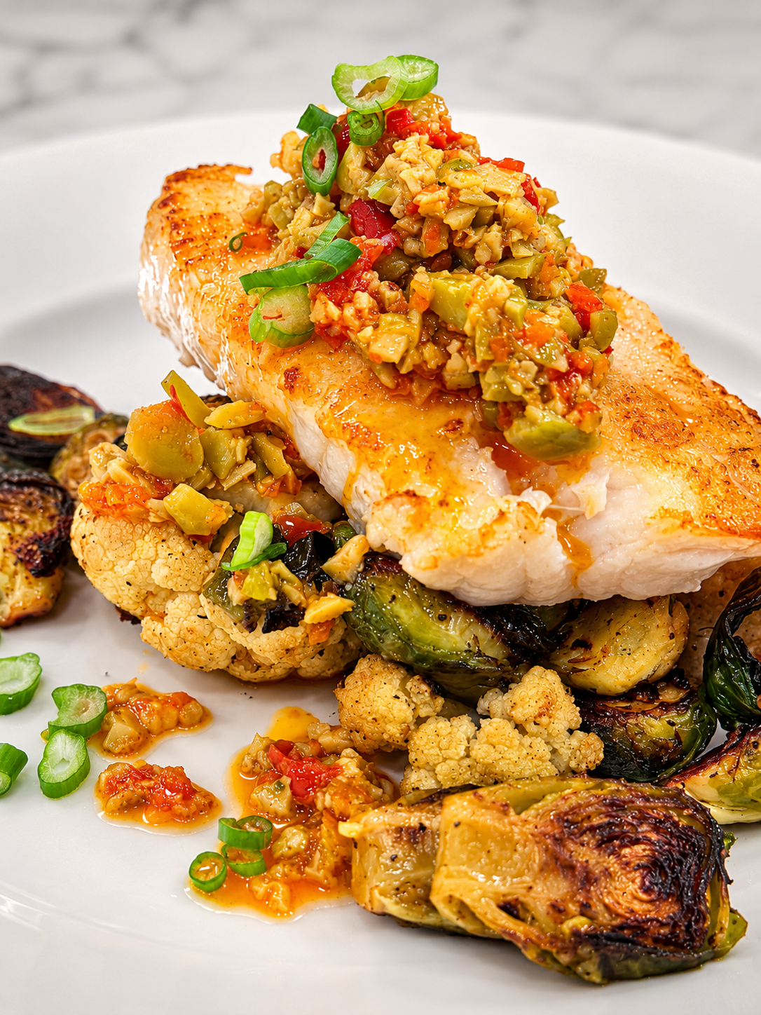 OREGON LINGCOD WITH SPANISH OLIVE RELISH