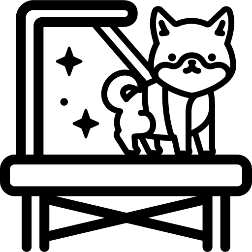 Black and white drawing of a rat sitting on its hind legs with its tail curled underneath.