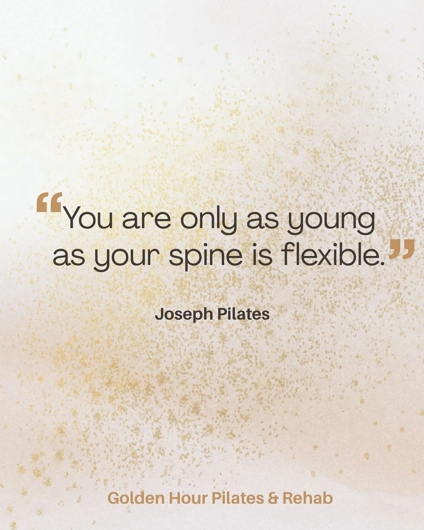 Joseph Pilates said it best. This is why we move, articulate, lengthen, and strengthen&mdash;because a healthy spine unlocks a healthier life. 💛

Want to feel better in your body?  Book your next Pilates or physical therapy session and let&rsquo;s b