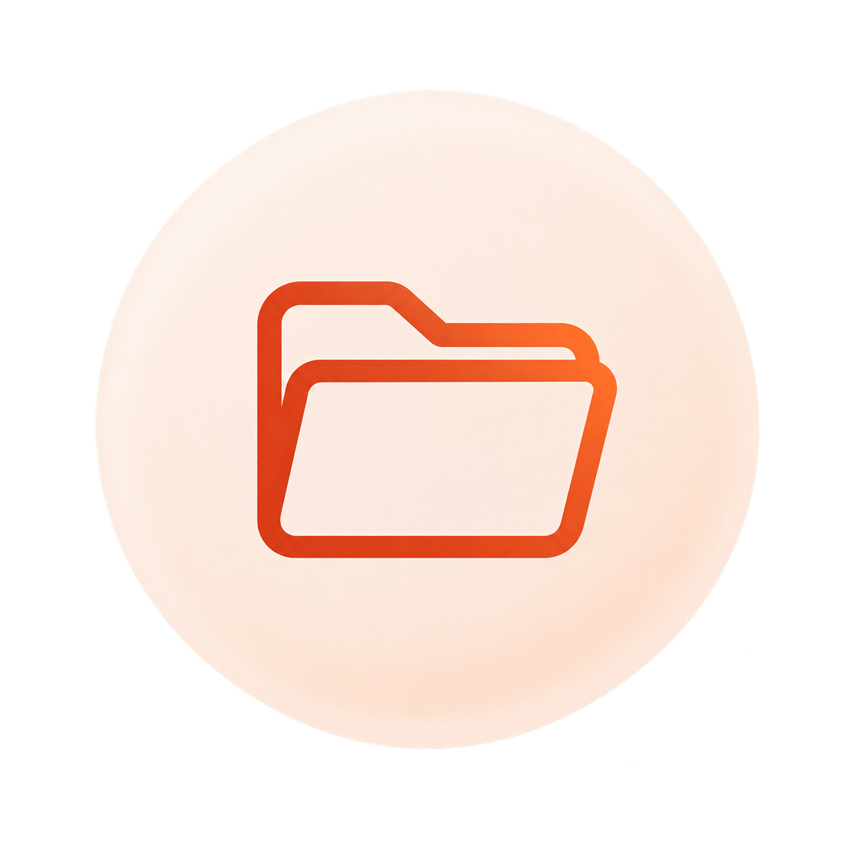 Folder icon representing file organization, missing files, backups, and document transfer support.