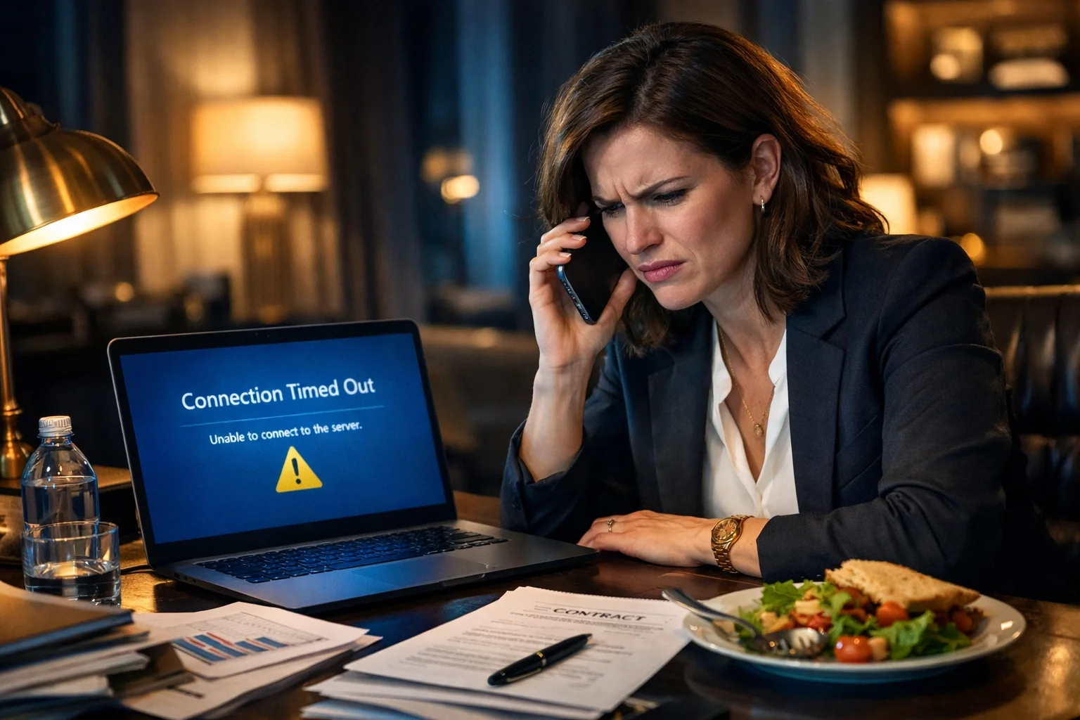 Small business owner dealing with email not working while trying to send critical business files.