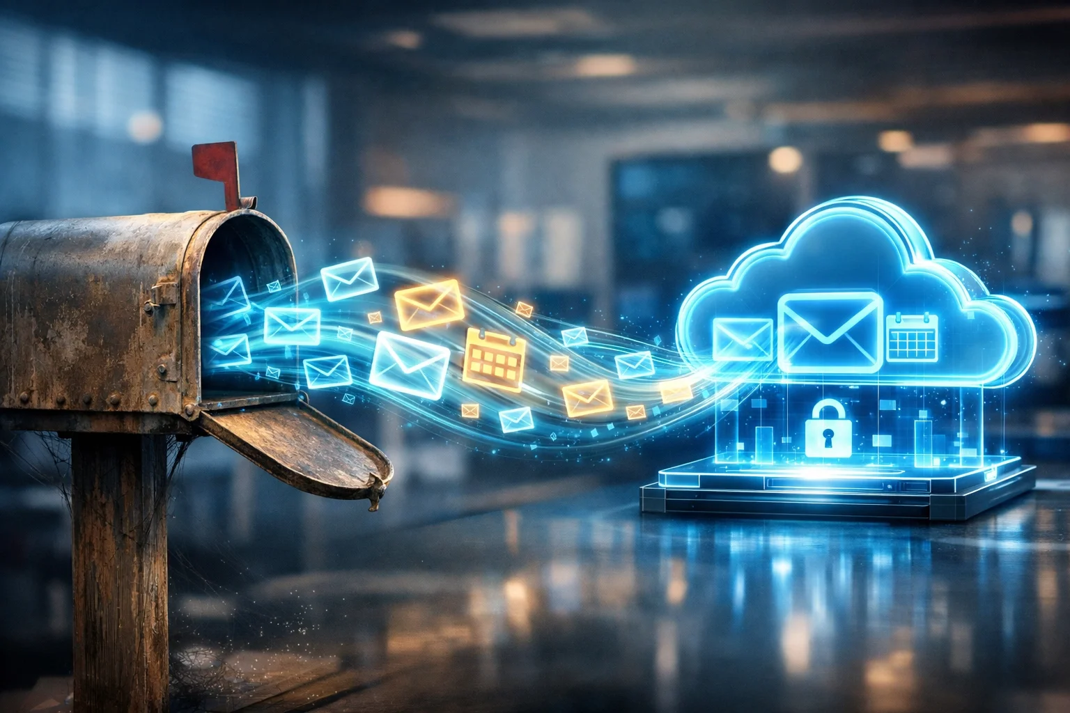 Seamless migration of business emails and calendars to a secure Microsoft 365 cloud environment.