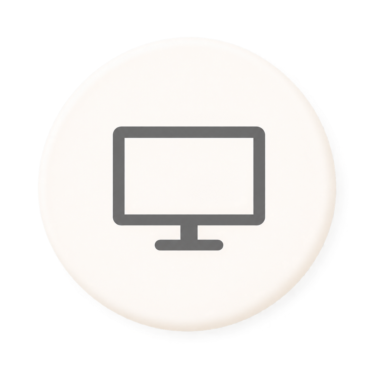 Computer monitor icon representing small business computer support, troubleshooting, and IT help.