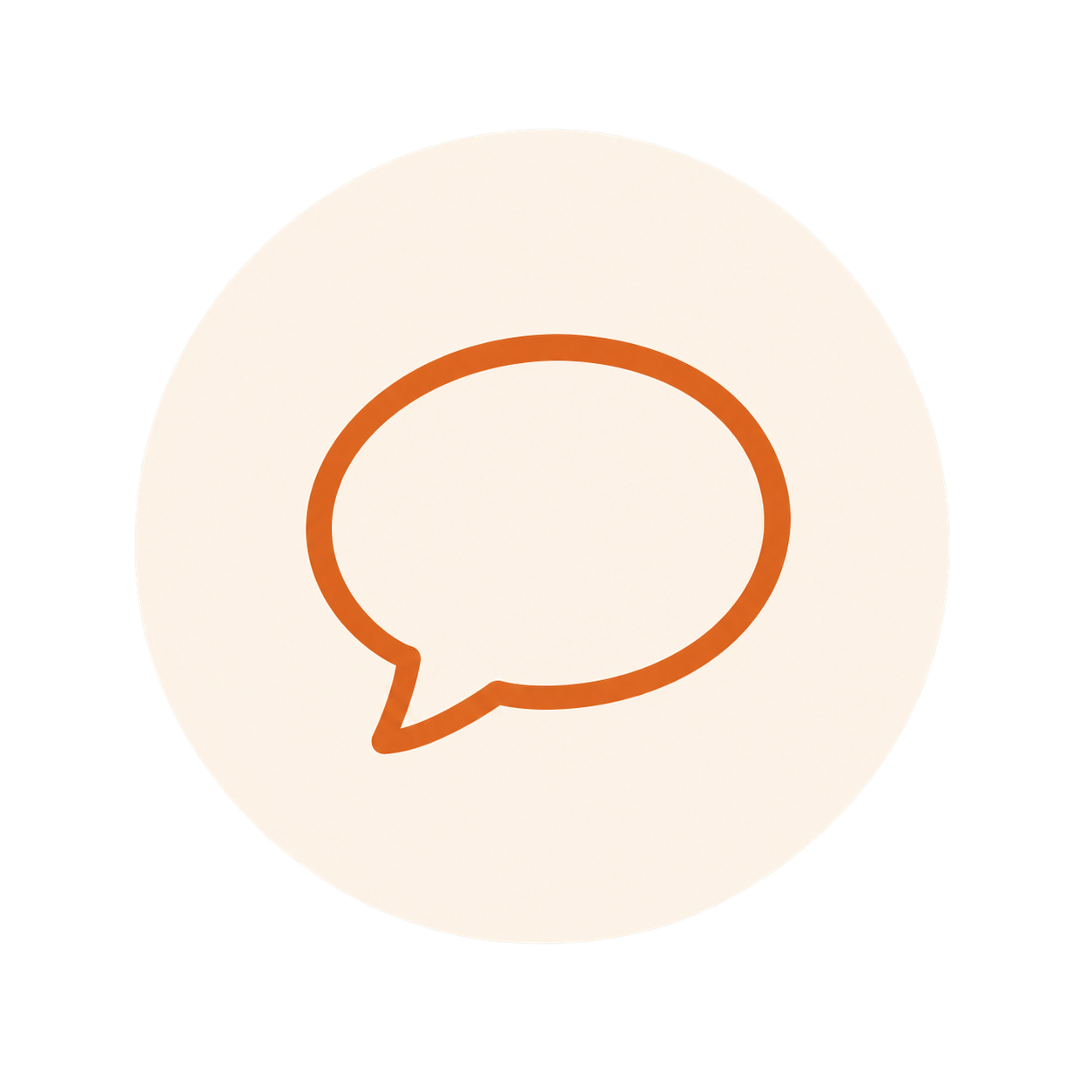 Speech bubble icon representing plain-English computer and Microsoft 365 support without confusing technical jargon.