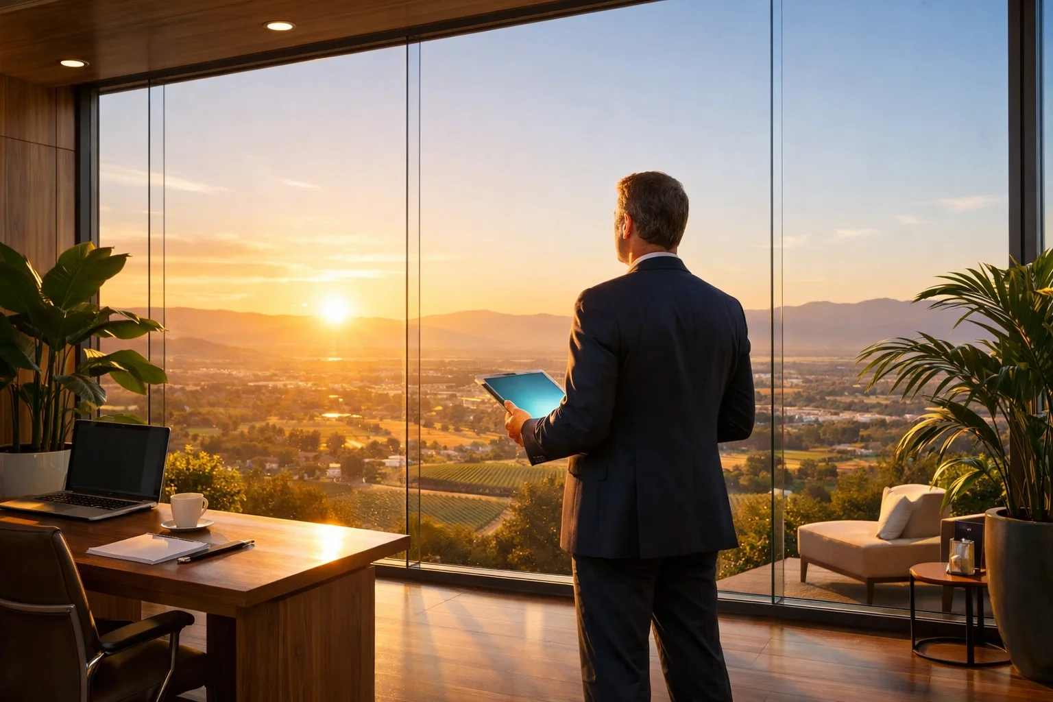 Business owner in a bright office seeing growth after a professional Microsoft 365 email migration.