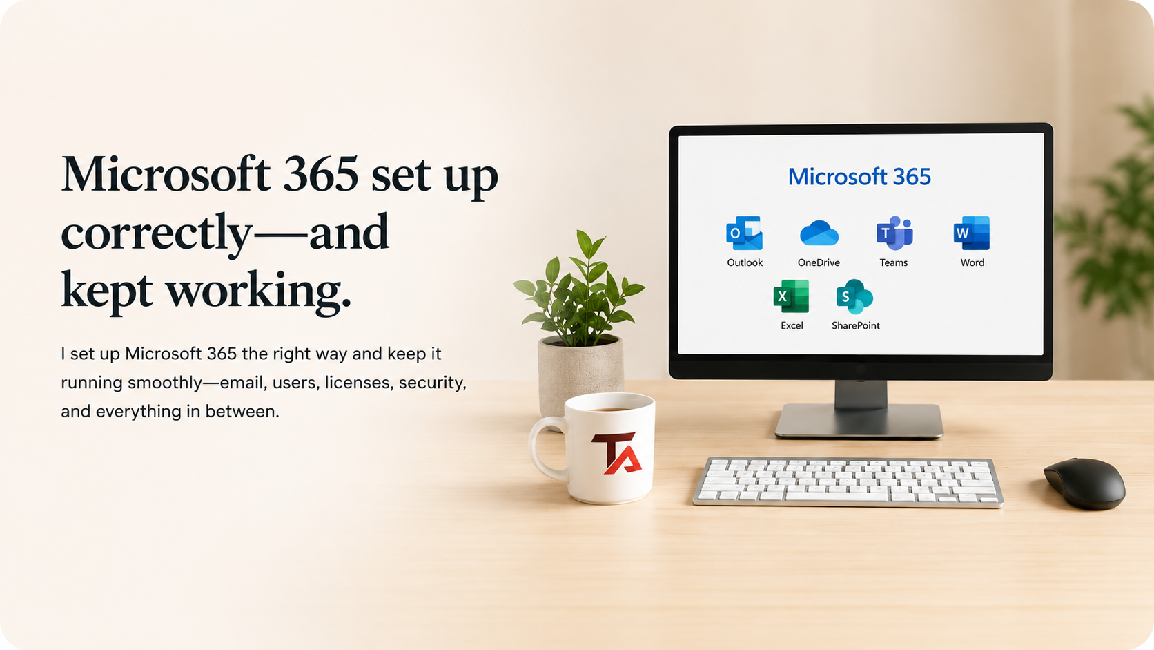 Microsoft 365 support from TaskAlign for Outlook, OneDrive, SharePoint, Teams, and business email