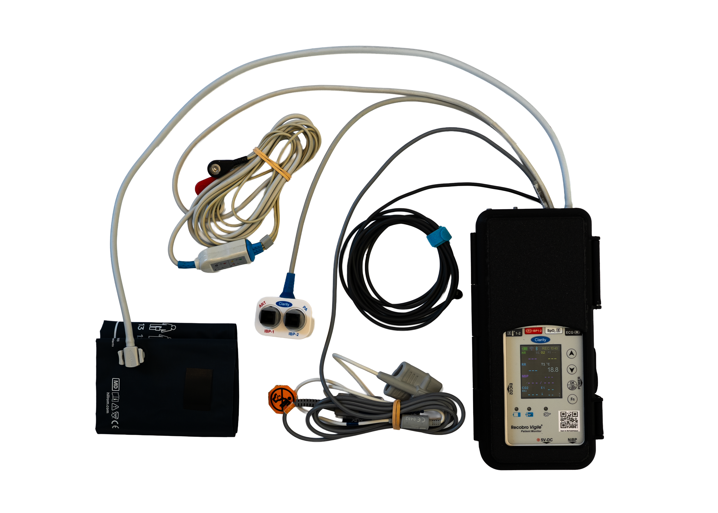 NIBP, ECG, IAB, SP02, Temperature