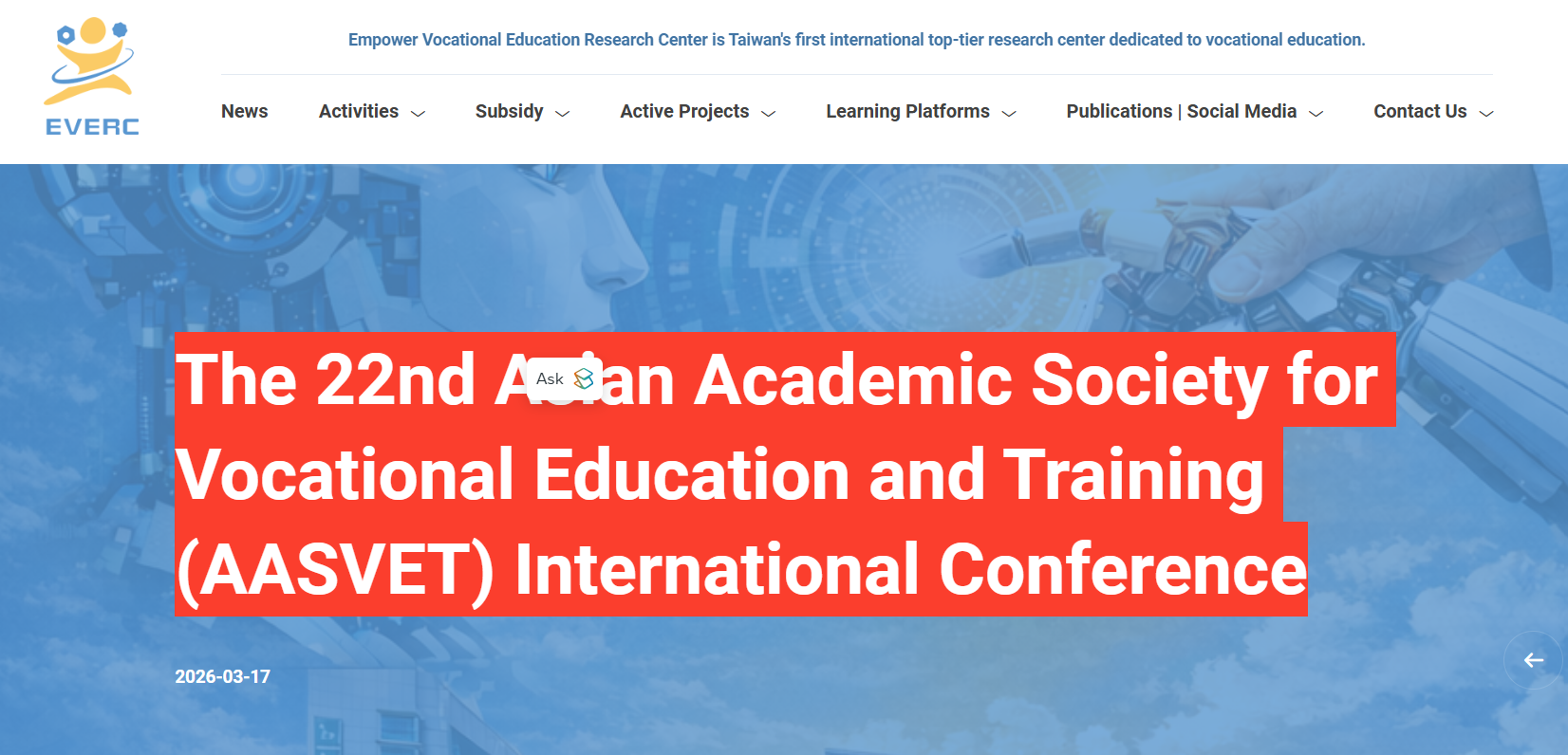 The 22nd Asian Academic Society for Vocational Education and Training (AASVET) International Conference