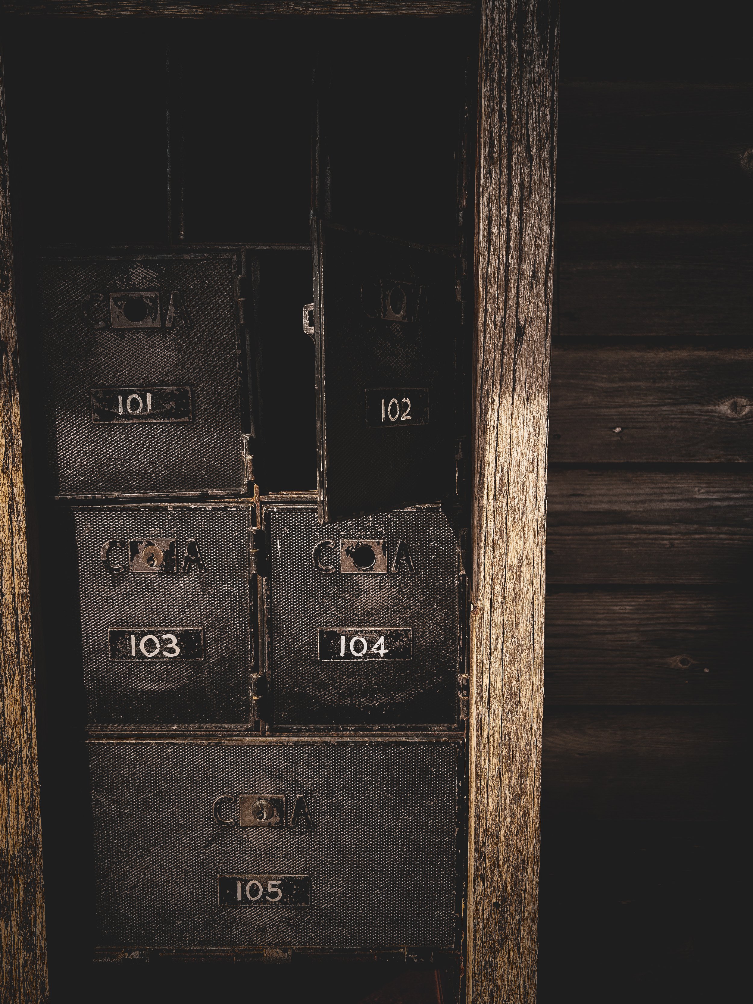Old post office post boxes