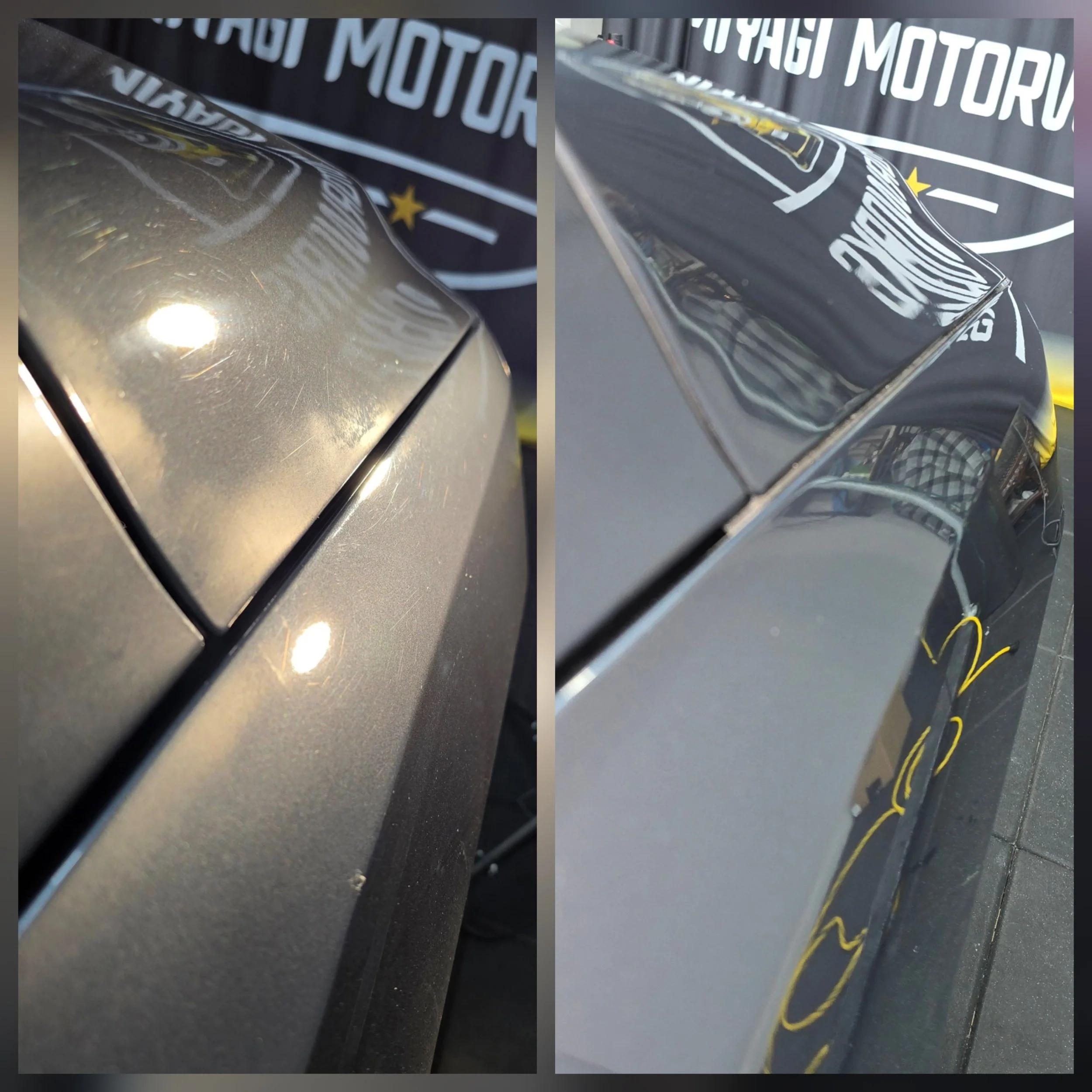 two step paint correction before & after Mercedes ML350 silver