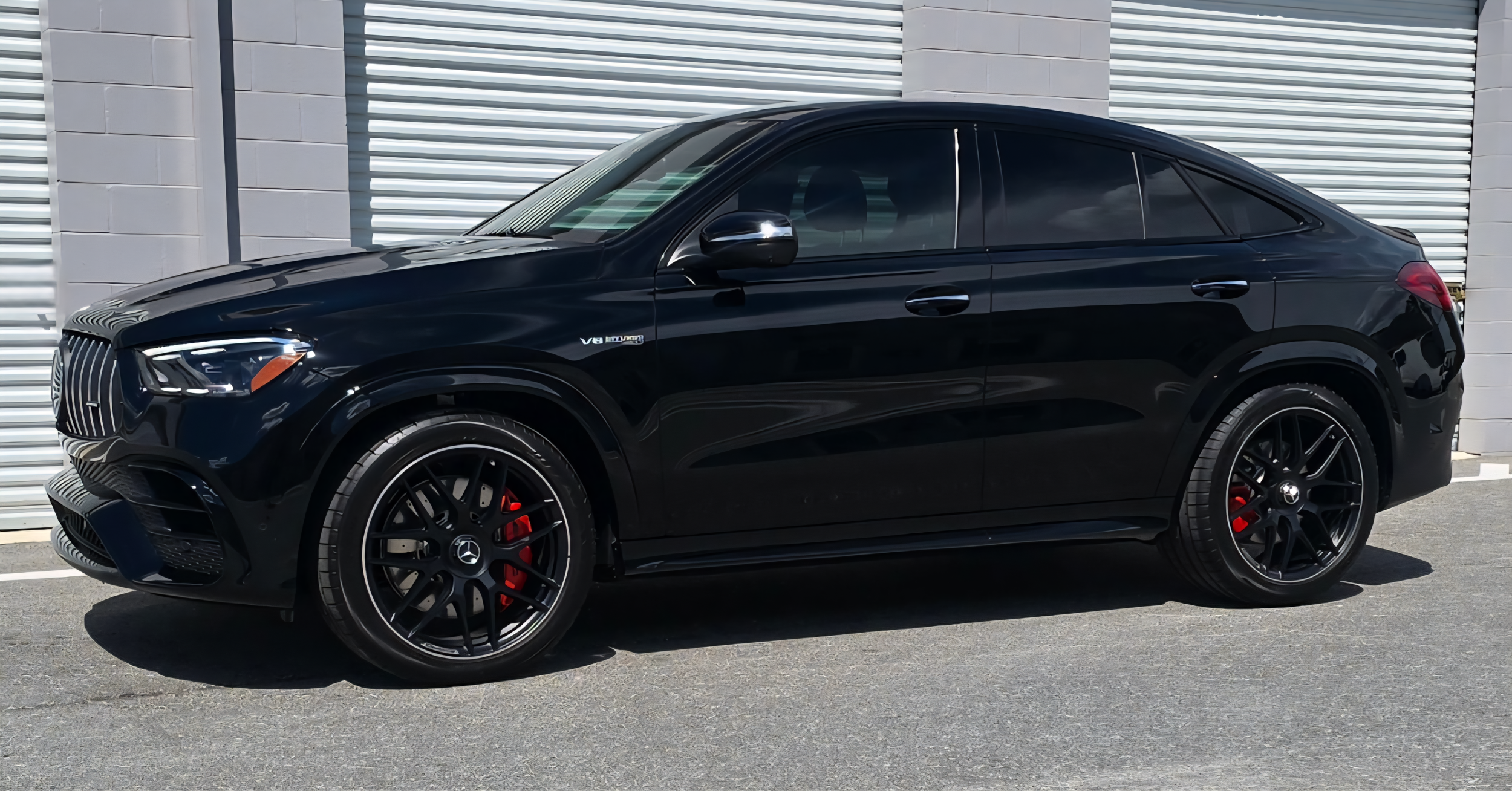self-healing ceramic coating on a black mercedes-benz GLE63S amg outside Miyagi Motorworks studio