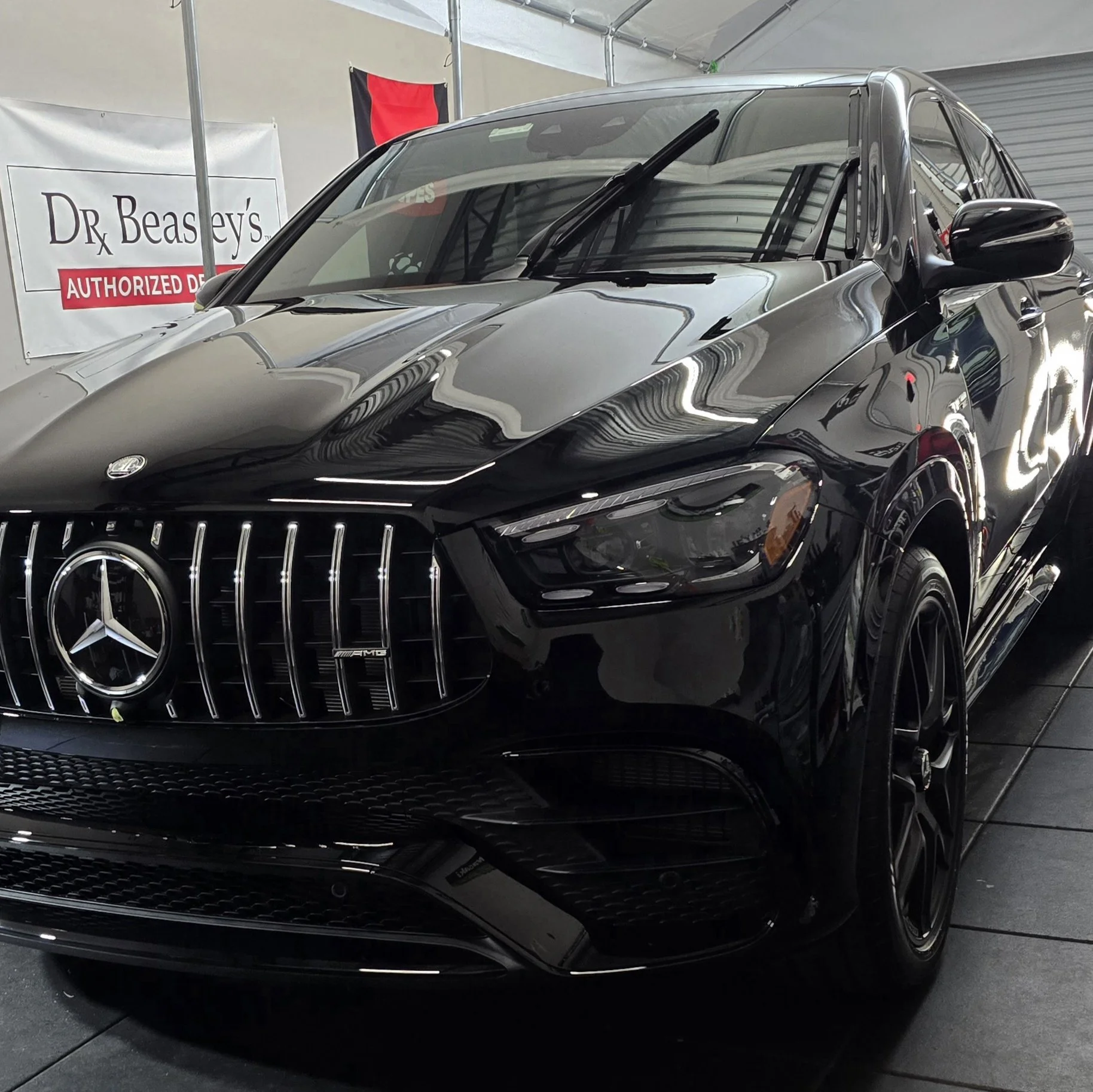 Black mirror finish on a Mercedes Benz GLE63 AMG in the Miyagi Motorworks detailing studio