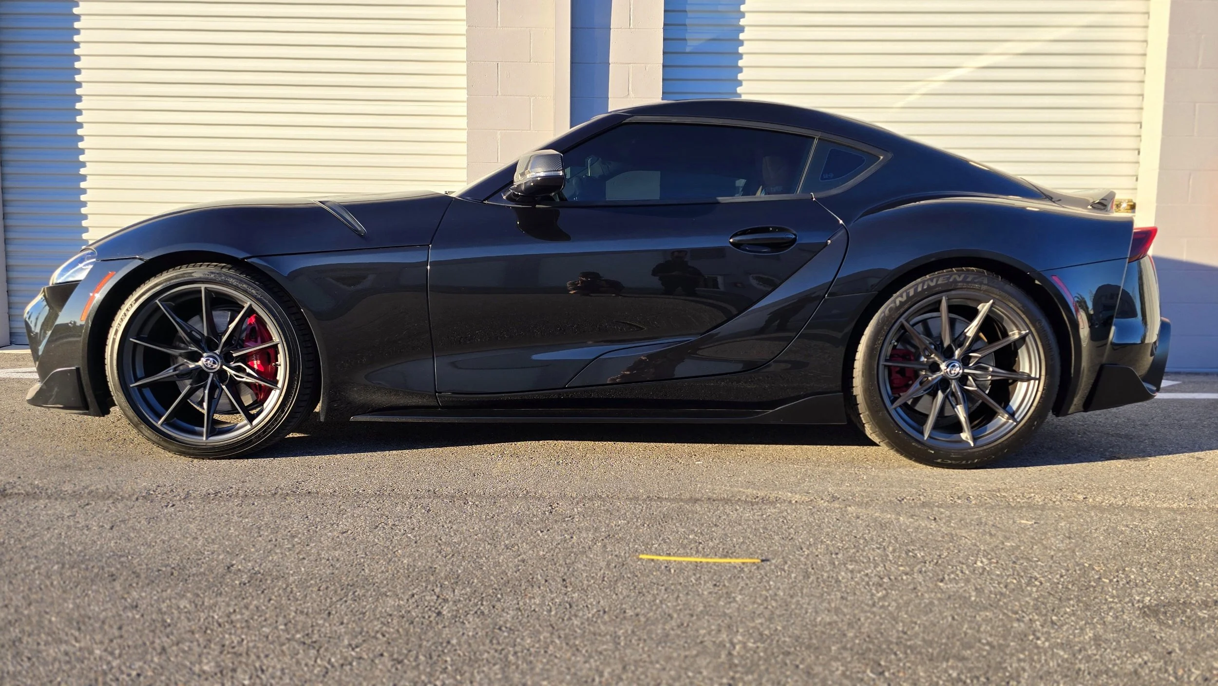 Black toyota supra after paint correction and ceramic coating at Miyagi Motorworks