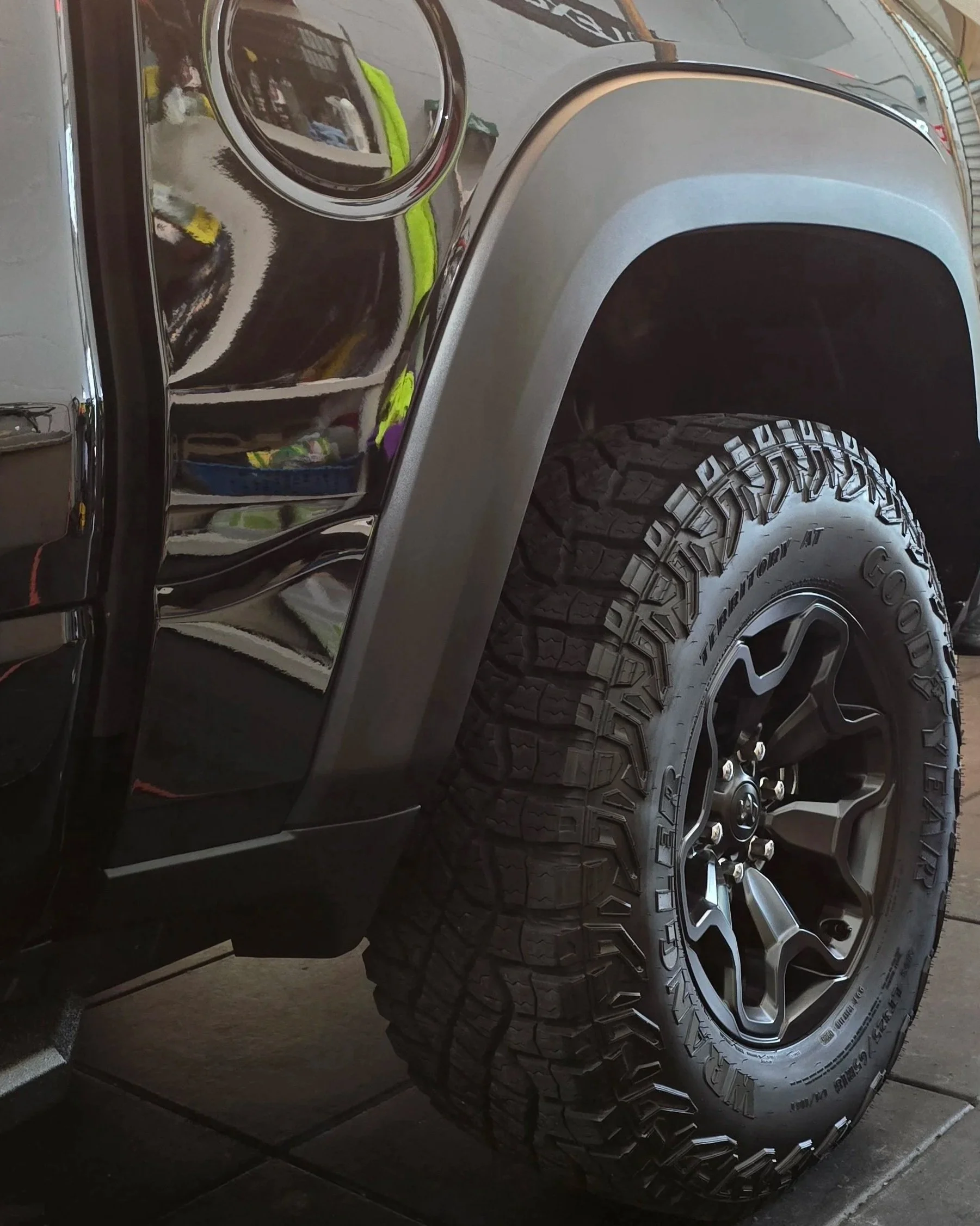 2025 ram rho rear quarter panel after paint correction and premium ceramic coating 