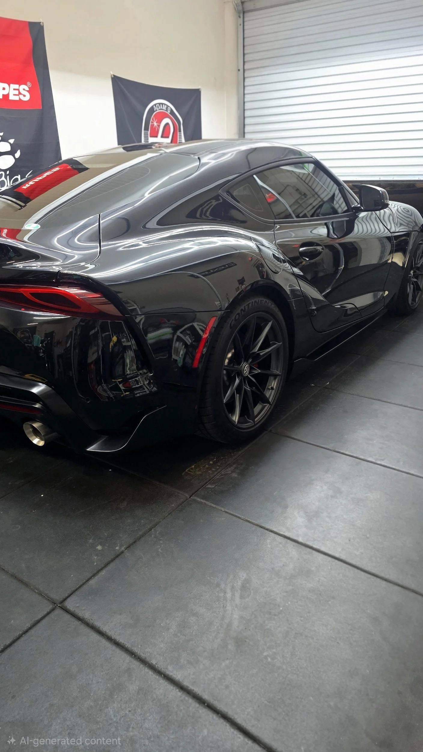 Black toyota supra after paint correction and ceramic coating
