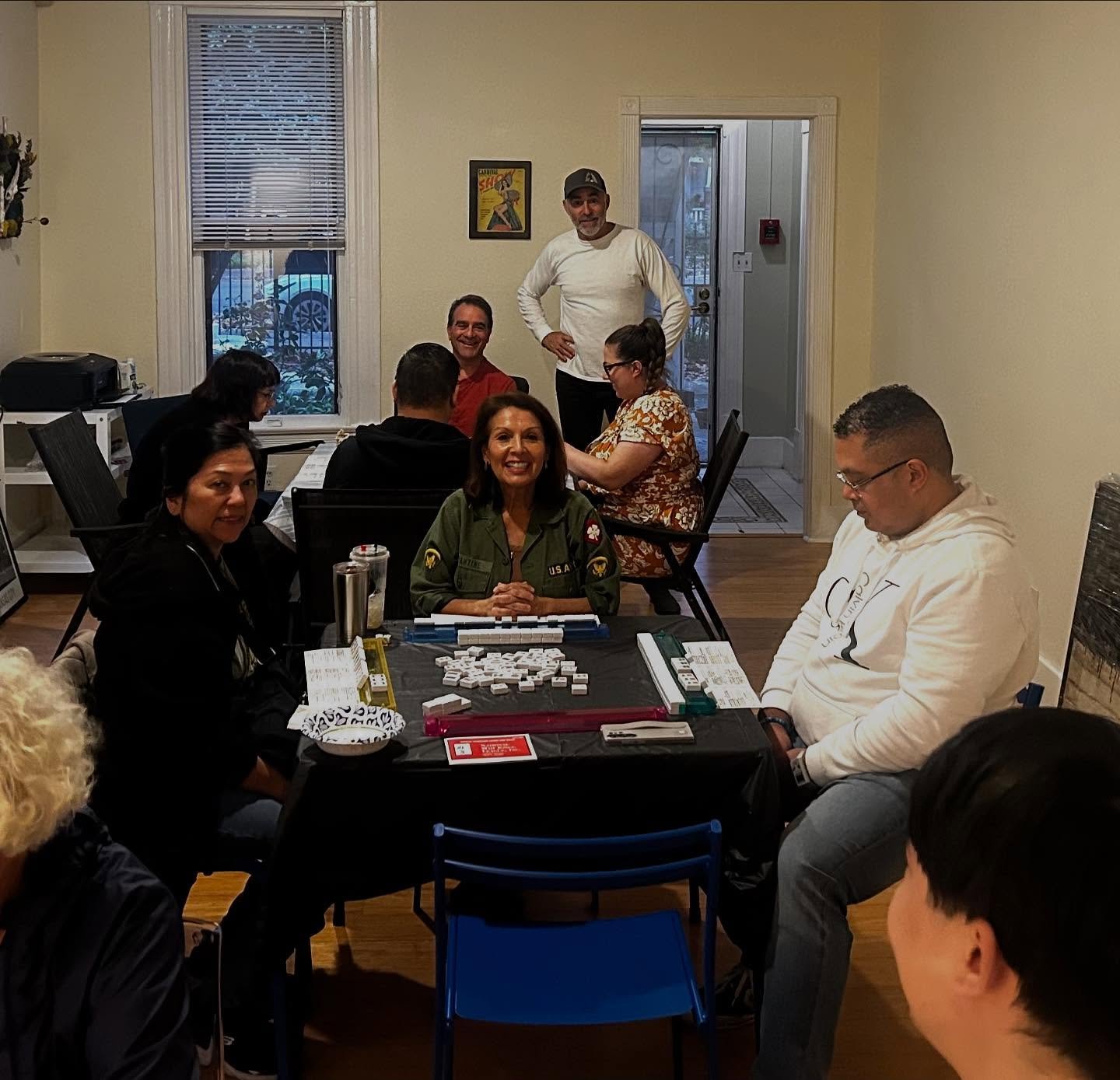 The space is raw and pre construction but we&rsquo;re already cultivating community, joy and curiosity. It&rsquo;s important to start seeding that positive energy. And we love our new #mahjongg friends! #meetup #sacmahjongg #connection