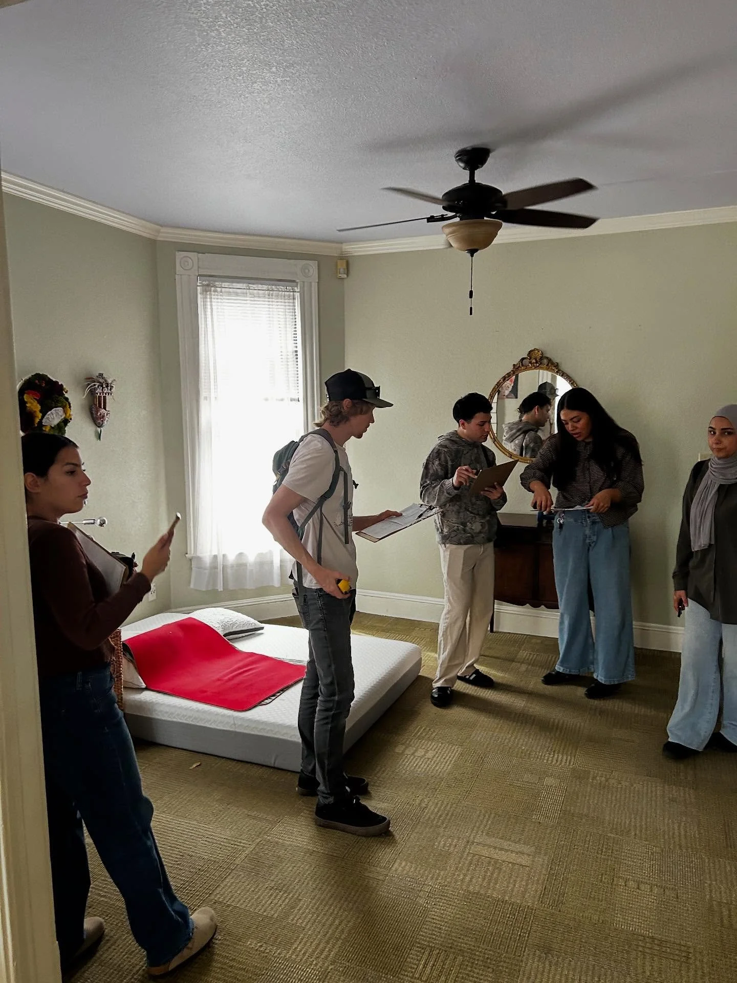 We are collaborating with @sacstate interior architecture program to develop a myriad of design ideas. Students were here yesterday taking measurements and hearing our twisted vision. #teaparlor #hightea #avantgarde