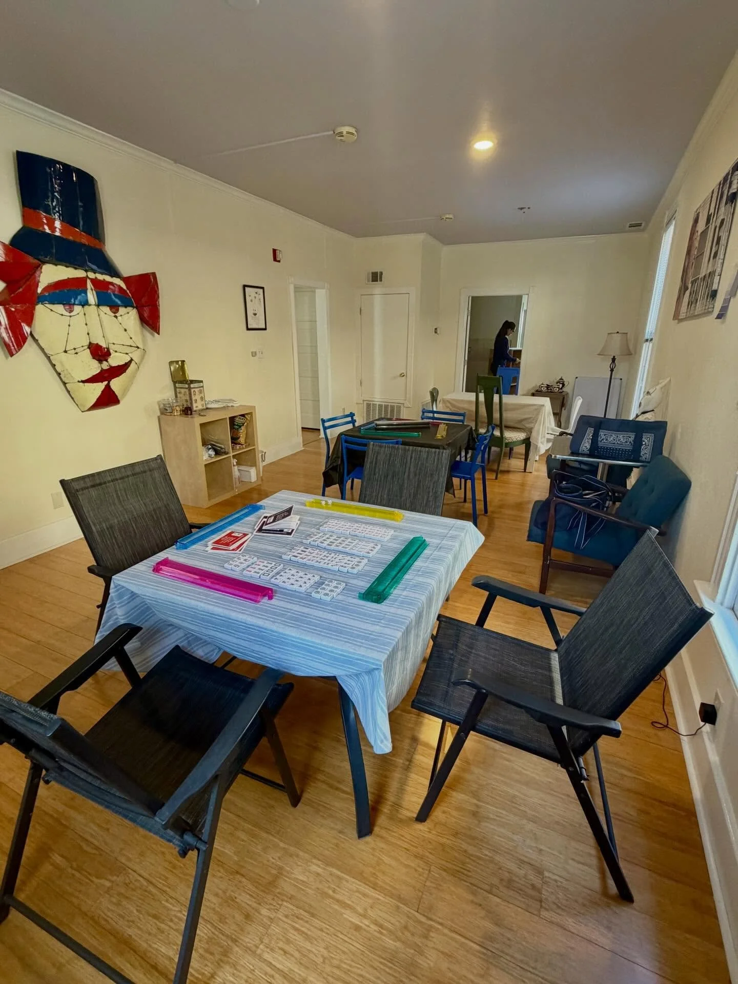 Ready to host another #mahjong monthly #meetup today. Preparing our responses to the City so we can get this dang construction started. Check out the sheet metal #madhatter I scored in #joshuatree a few weeks ago.