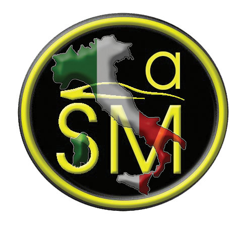 Logo rotondo con mappa dell'Italia divisa nei colori della bandiera italiana, con lettere gialle e uno sfondo nero e giallo.