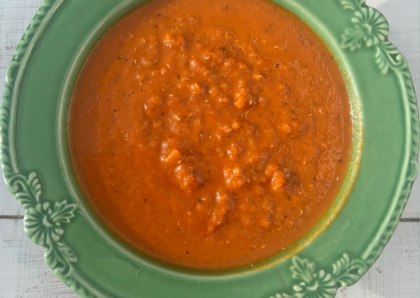 Roast Tomato, Capsicum + Quinoa Soup