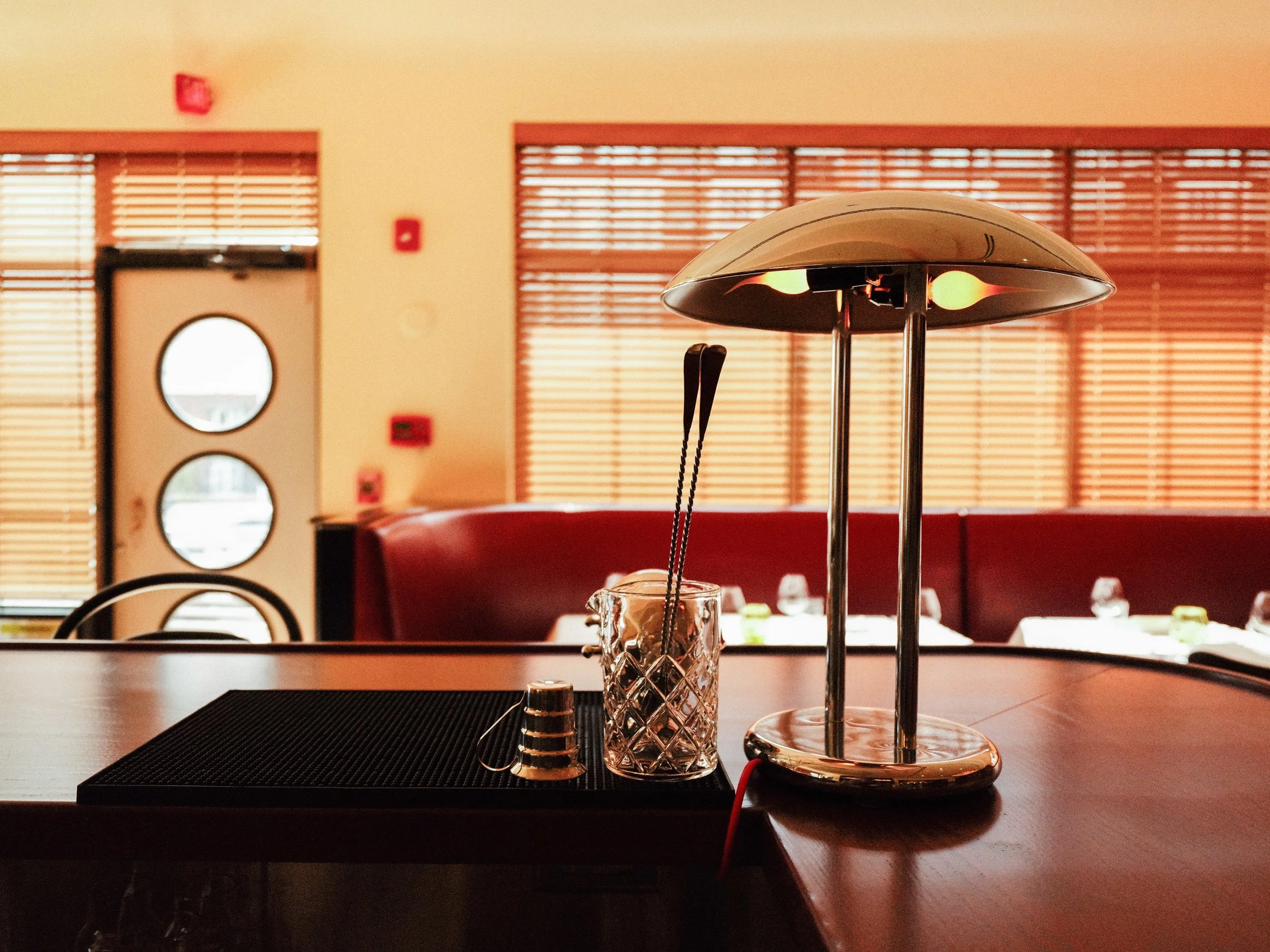 Bar and cocktail setup at a Nashville restaurant for weekend dining