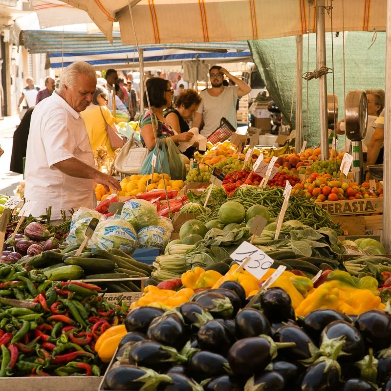 Market stall at Ostuni's Saturday market