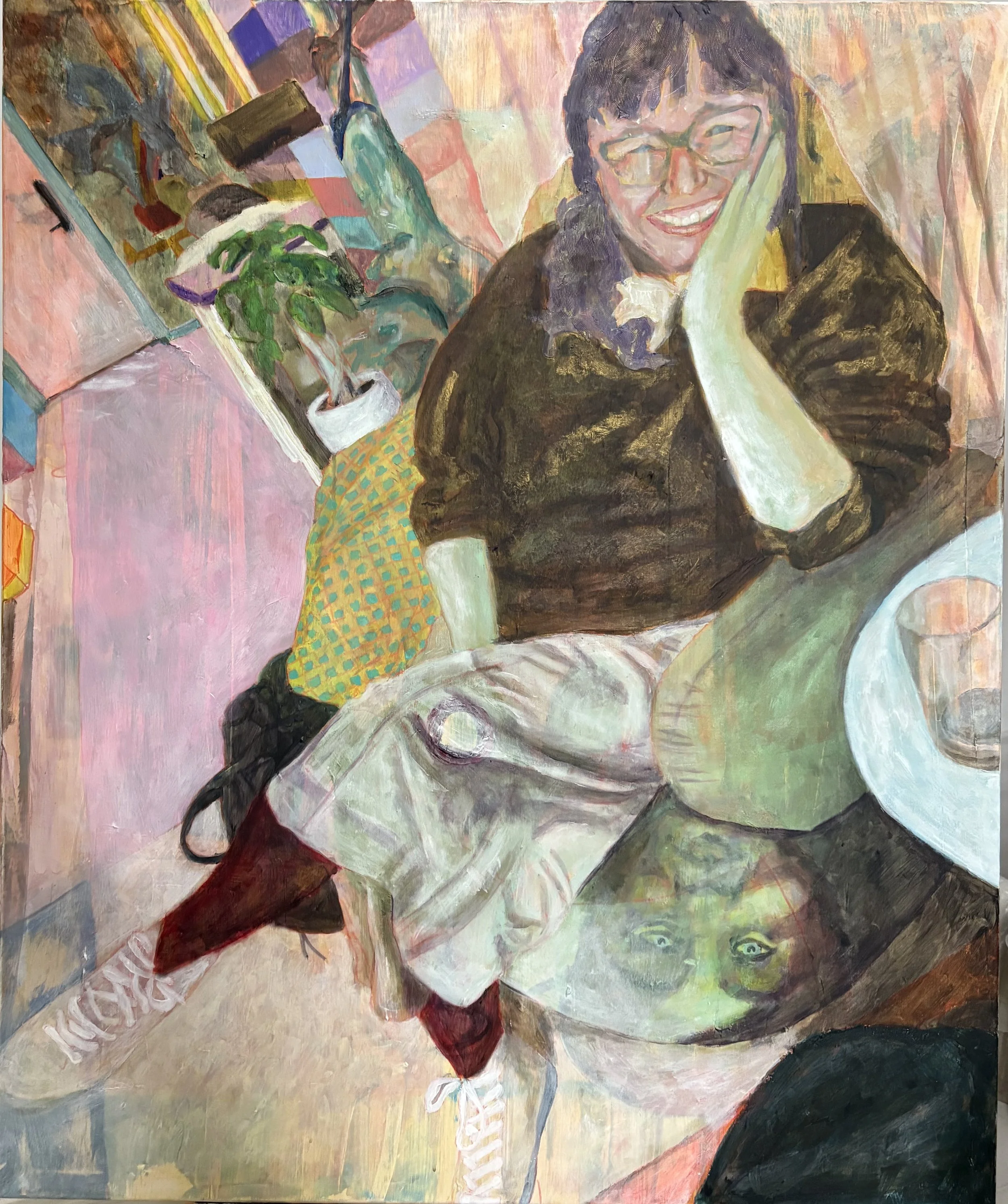 Painting of Hilde Østby, at Jubel, Adamstuen. Acrylic on canvas, by Jon Håtun (Jono El Grande)