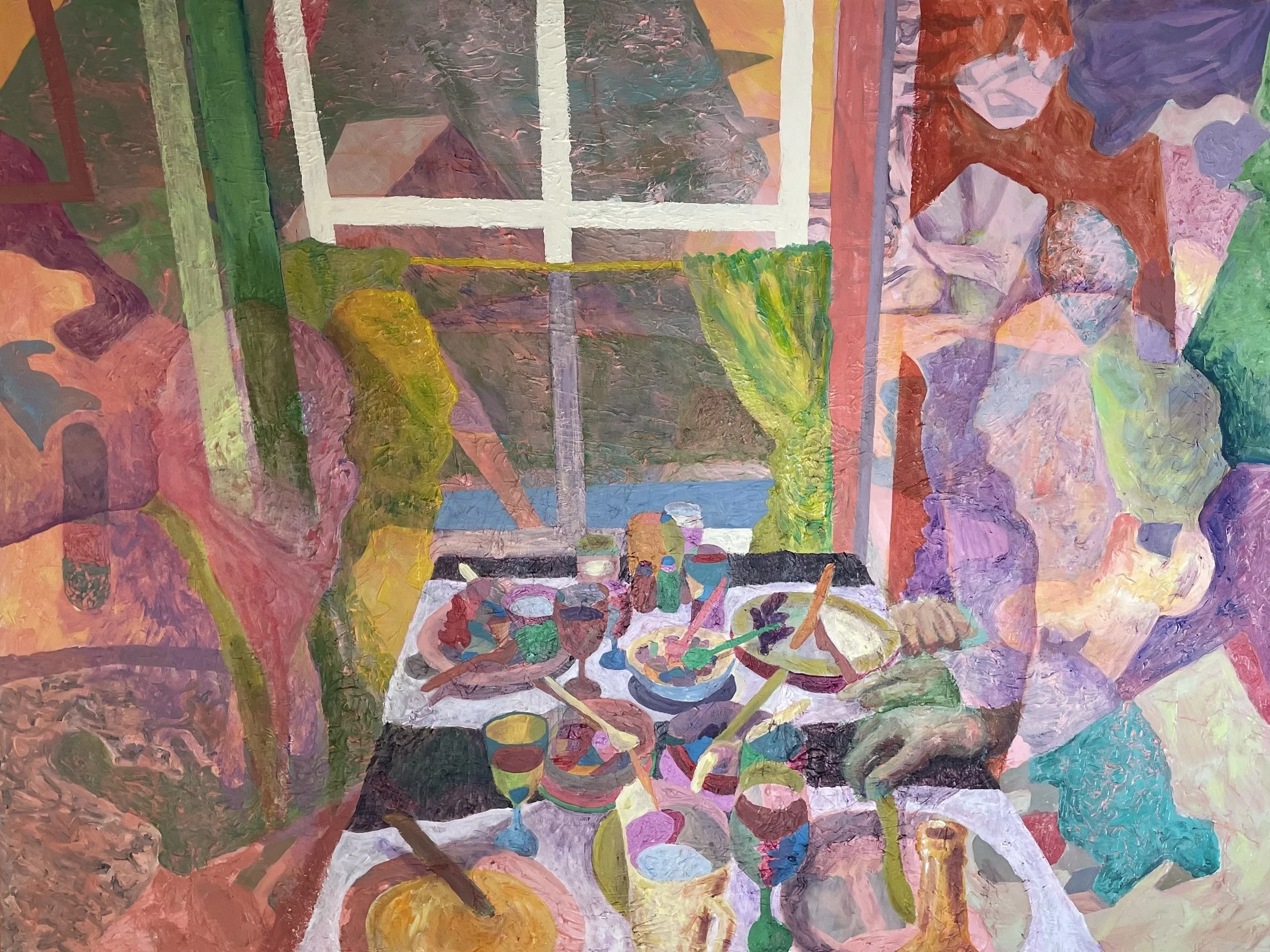 First meeting. Painting. Acrylic on canvas, by Jon Håtun (Jono El Grande)