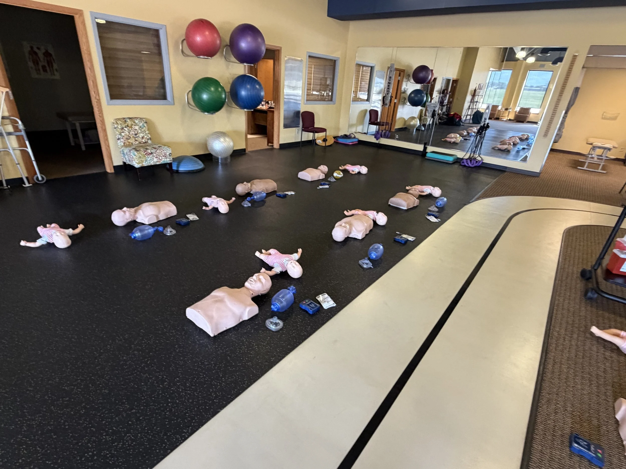 Ready Set Rescue Training conducting an on-site training at a physical therapy office