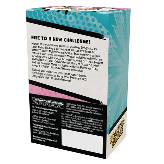 Back of Ascended Heroes trading card booster bundle showing contents breakdown and game info