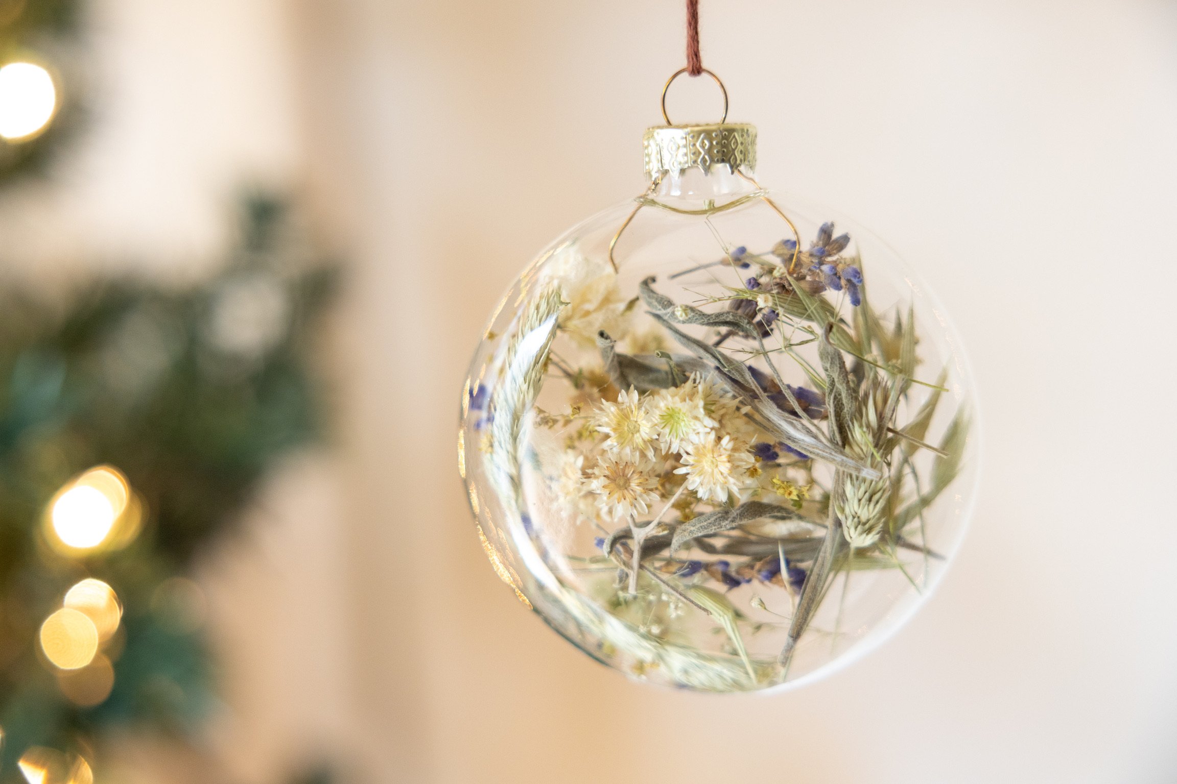 Dried Flower Glass Ornament / Wildflower Confetti Glass Decor