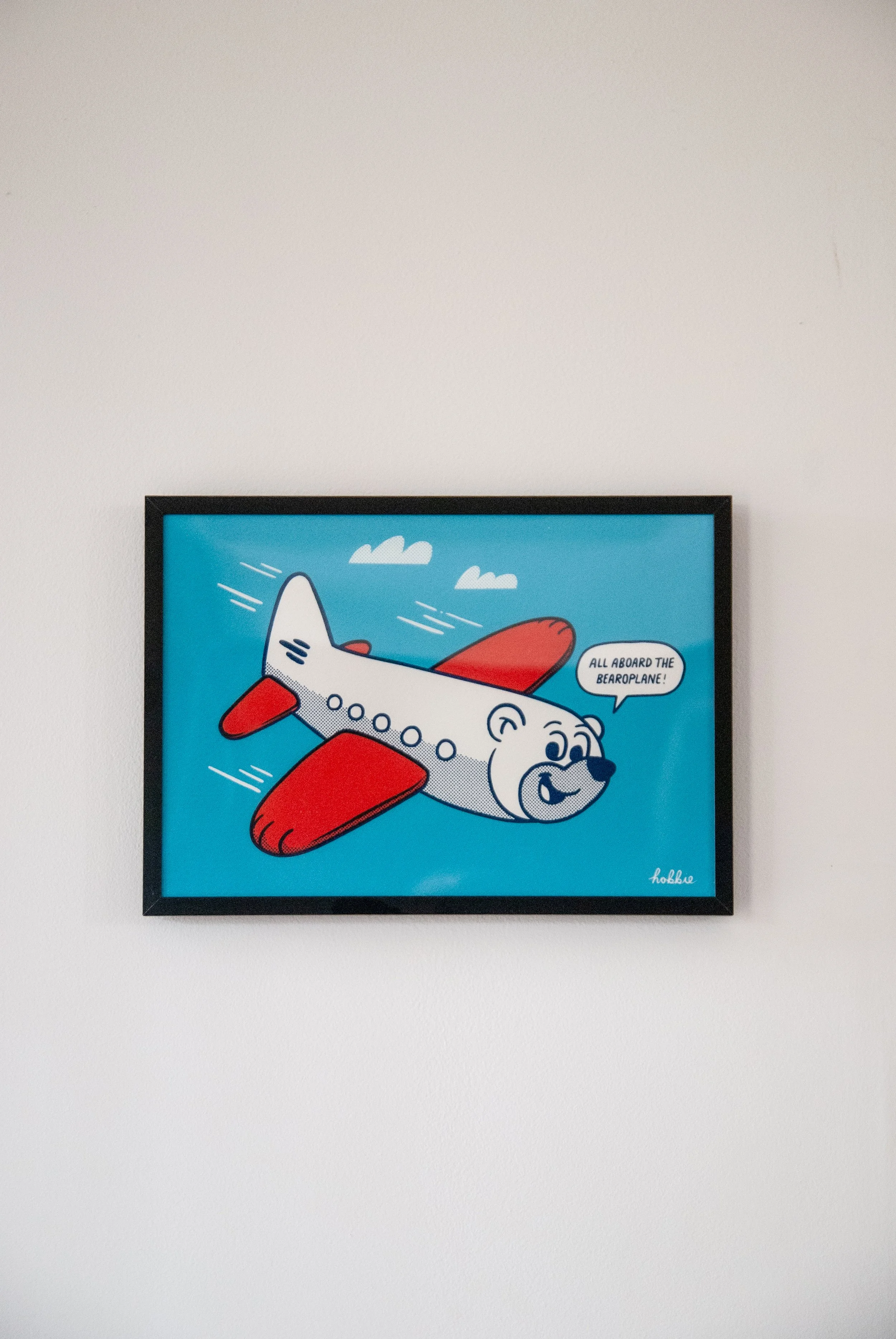 'Bearoplane' screen printed poster / A4